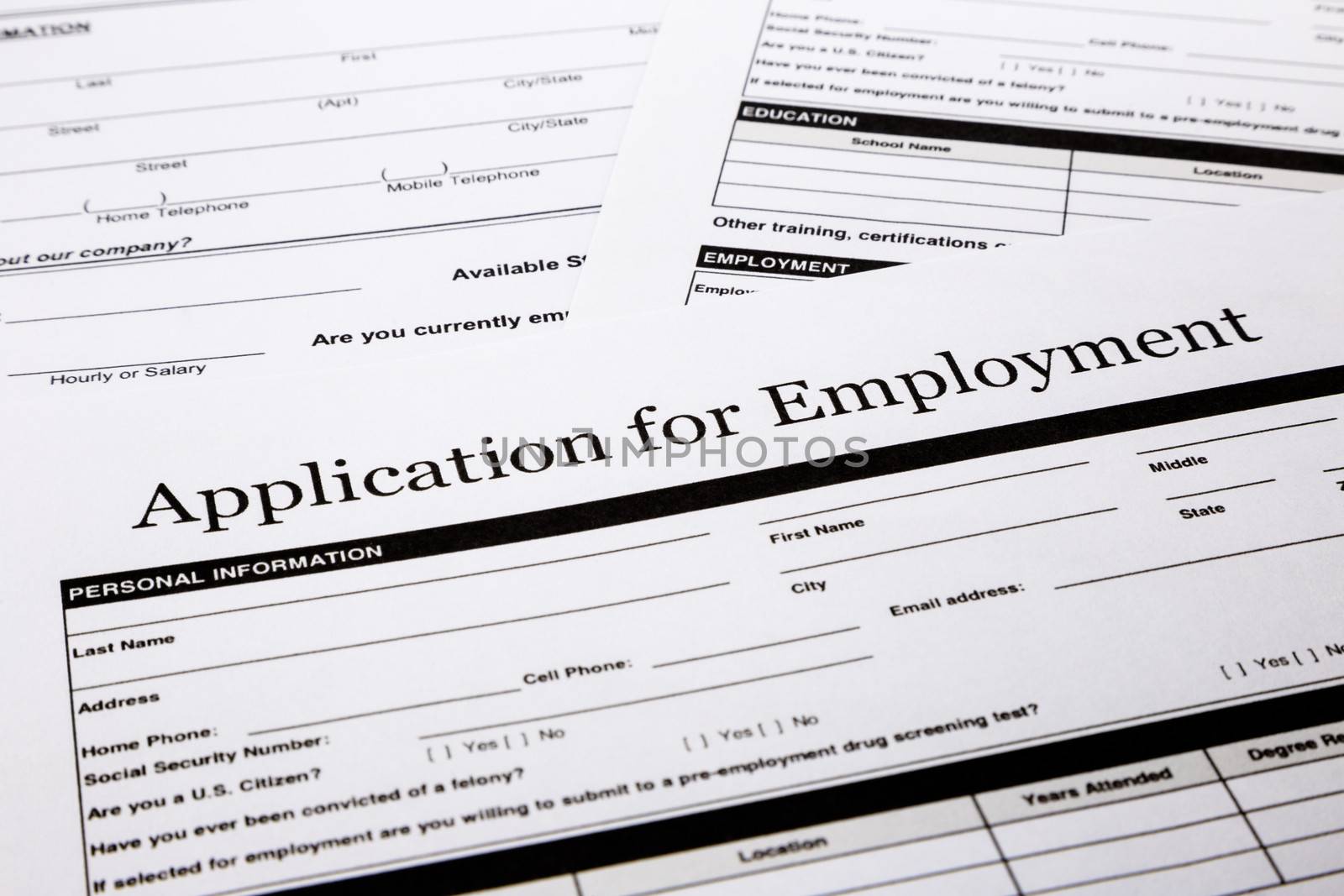 employment application form, human resources and business concepts