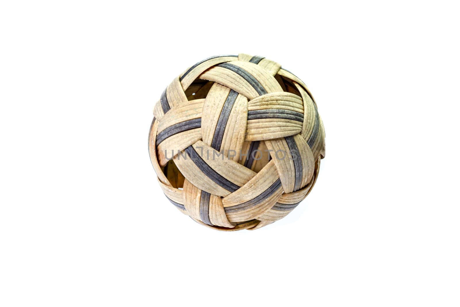 Used Sepak Takraw ball with scratch - isolated on white