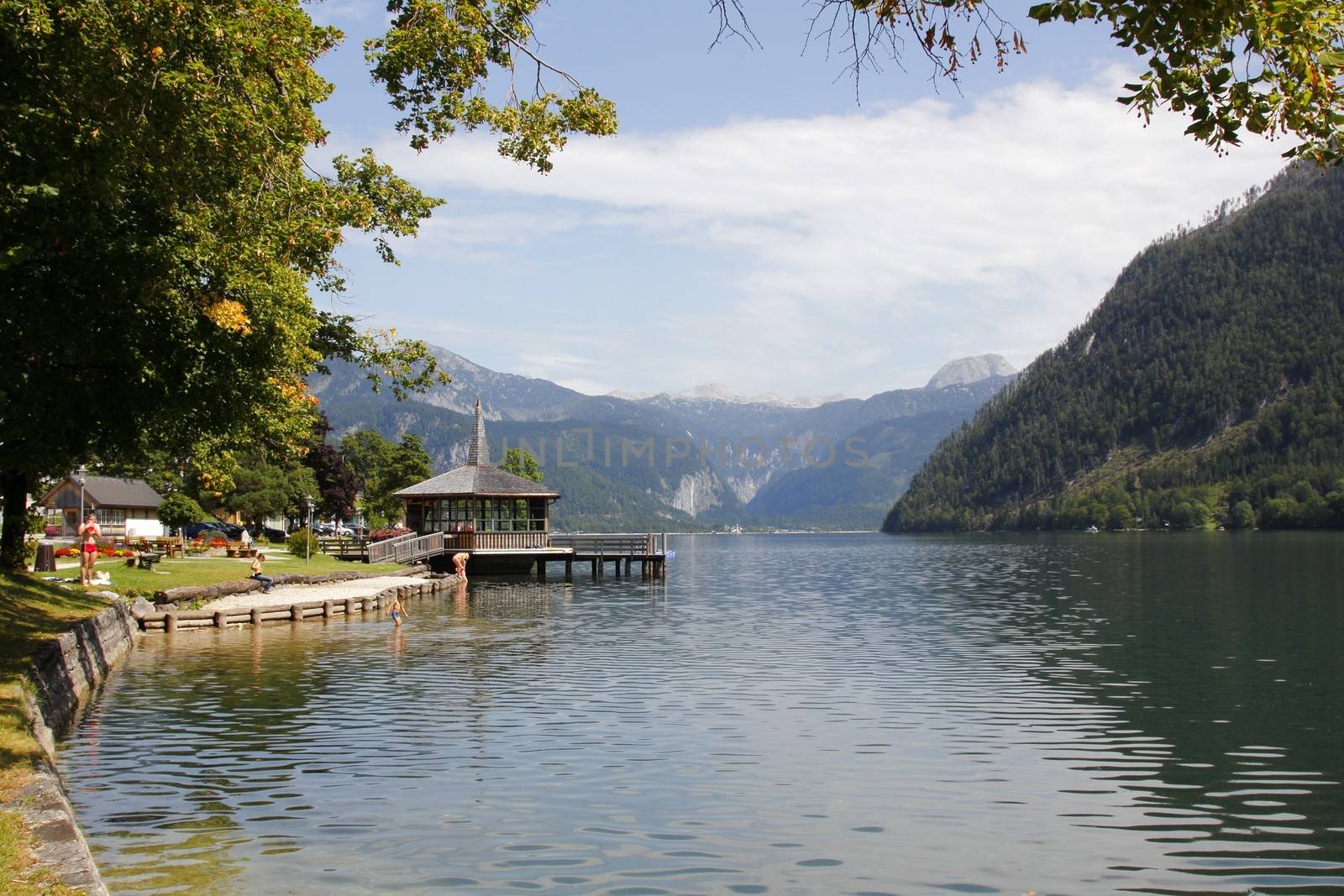 Austria panorama of the lake and the mountains