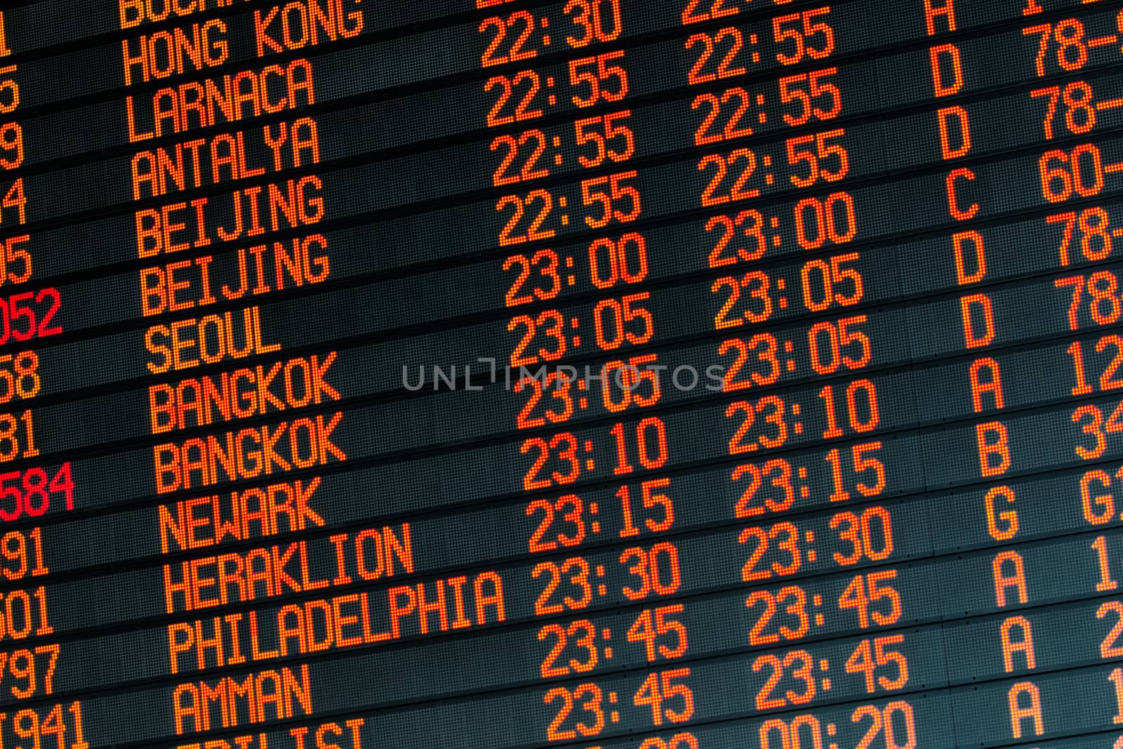 Informations about international flights on timetable by servickuz