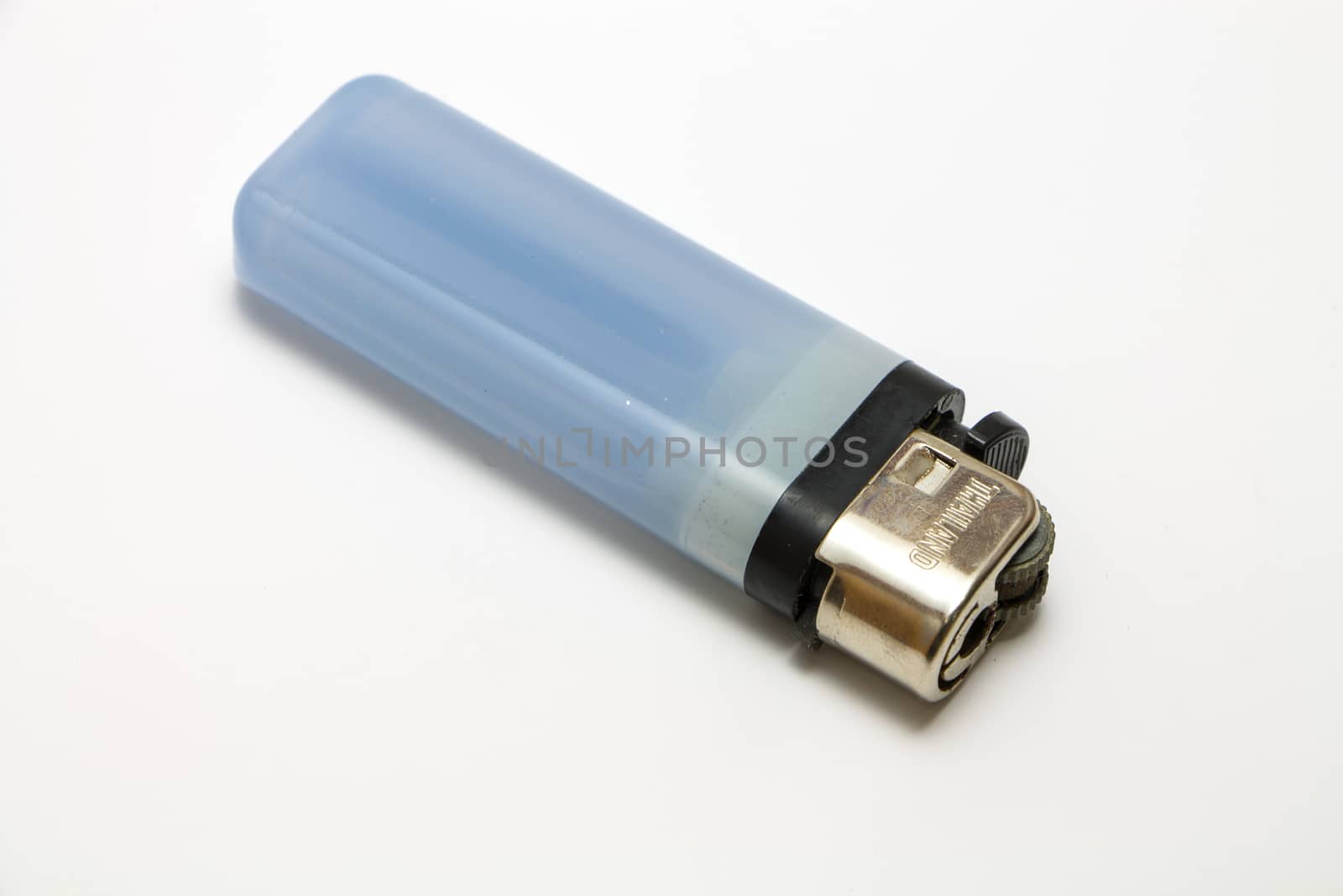 Blue Lighter isolate on a white background.