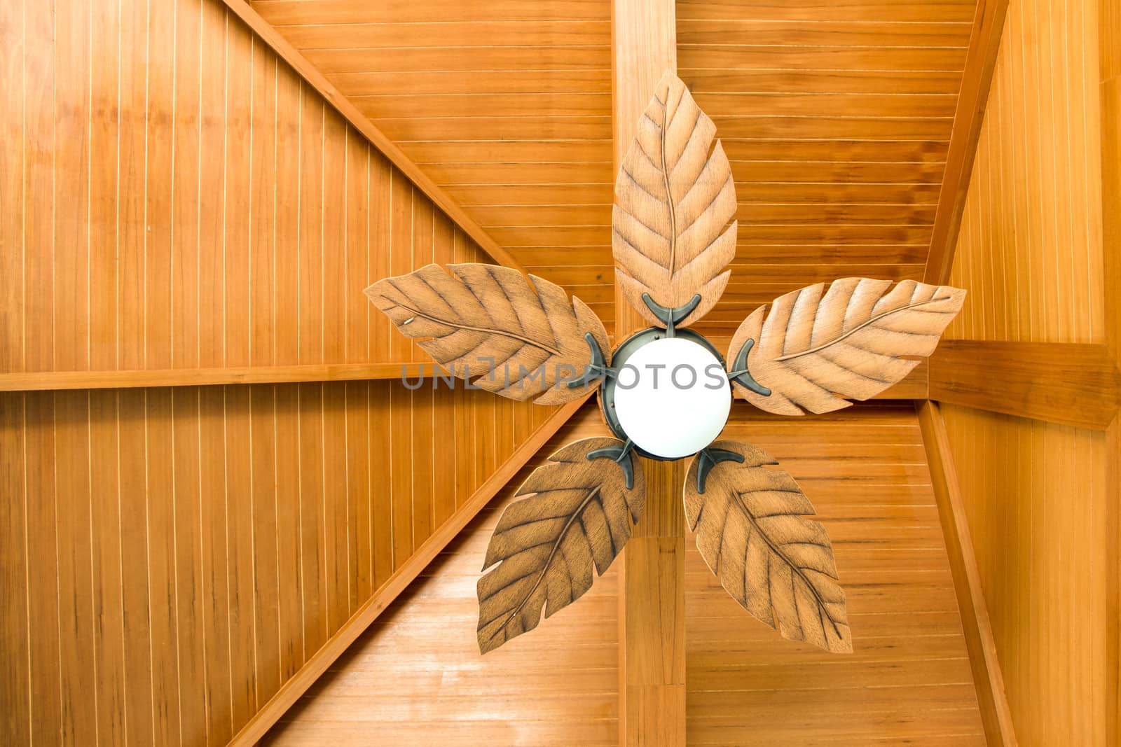 Top view of Ceiling light decoration in house.