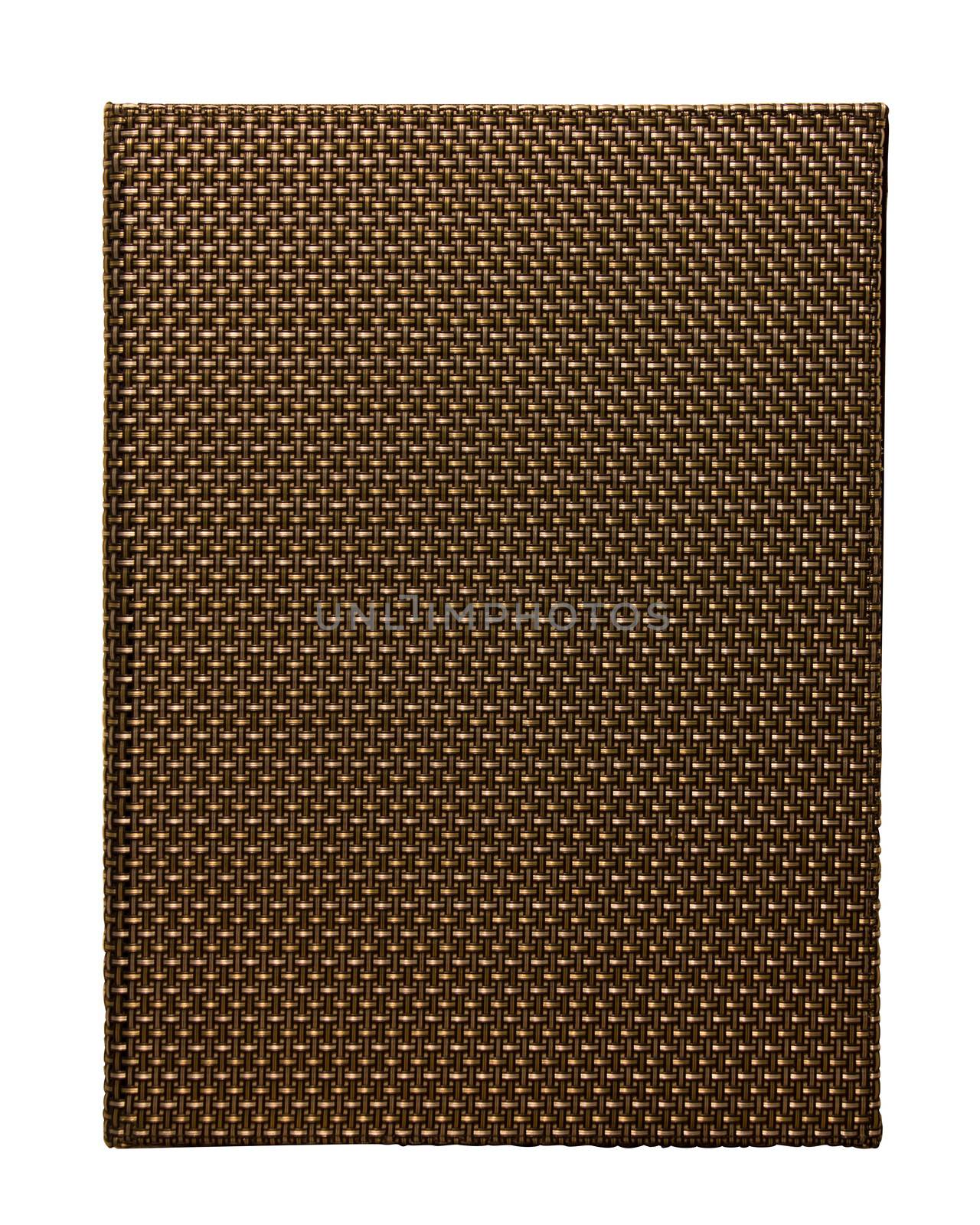Gold Weaving file folder.Isolate on a white background