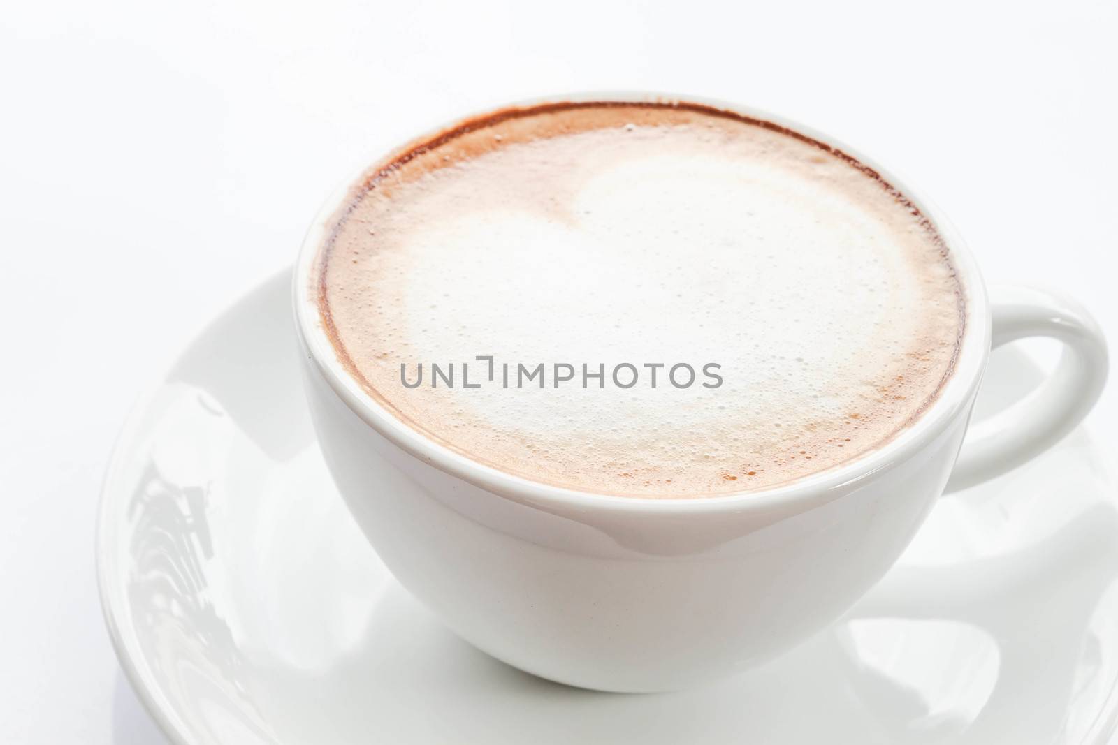 Hot coffee latte isolated on white background by punsayaporn