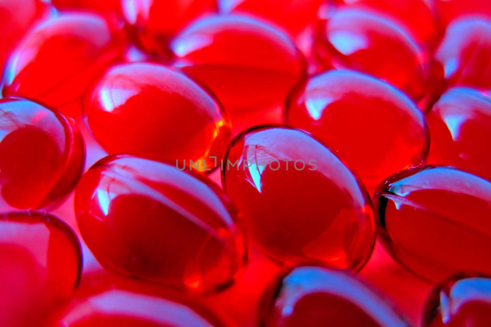 red gel pills close up