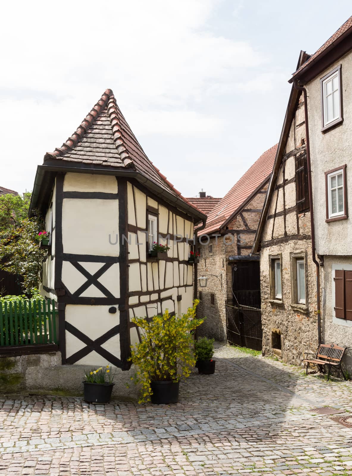 Smoothing Iron House in Bad Wimpfen old town sits on the hilltop above the River Neckar in Southern Germany