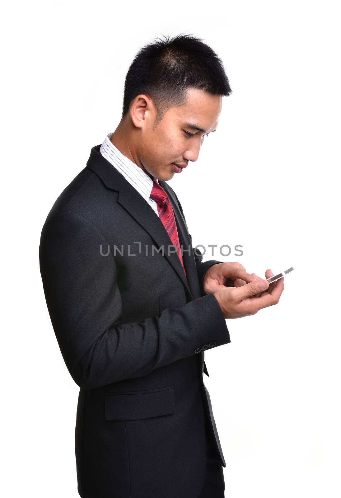 business man use mobile phone  by anankkml