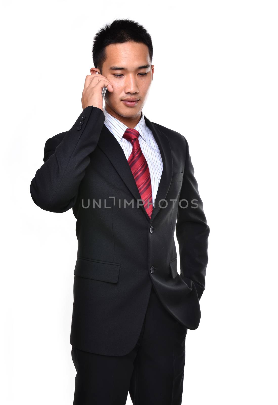 business man use mobile phone  by anankkml