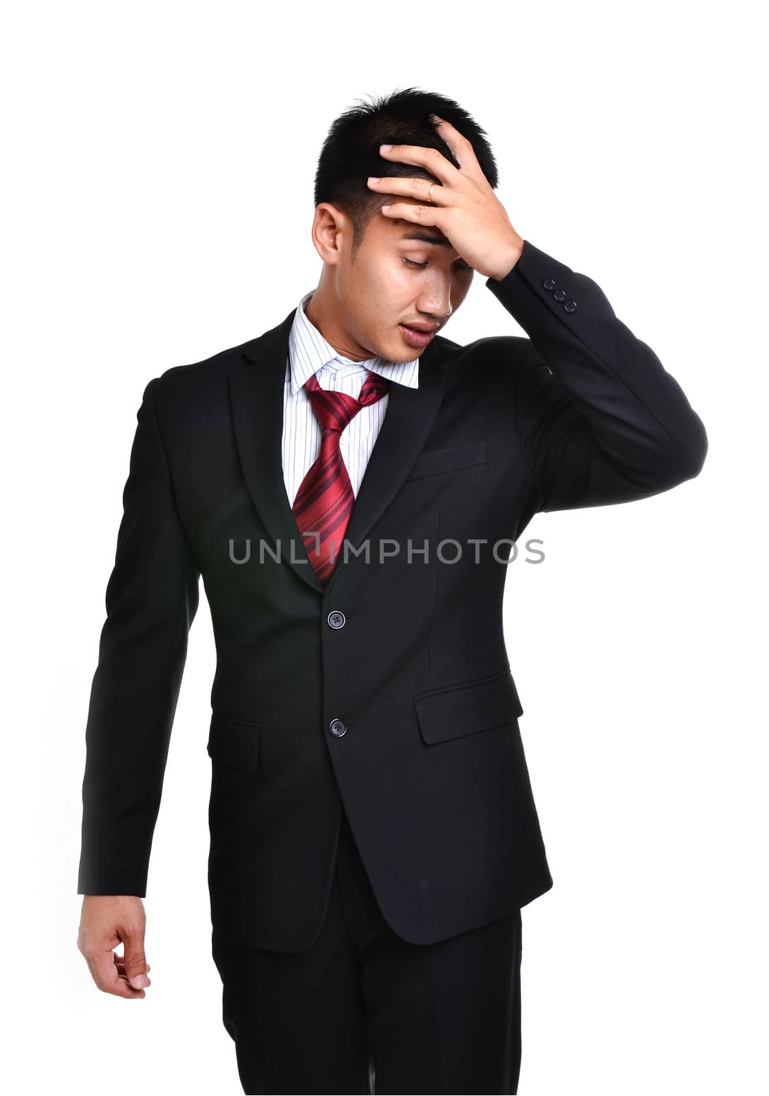 worry business man isolated by anankkml