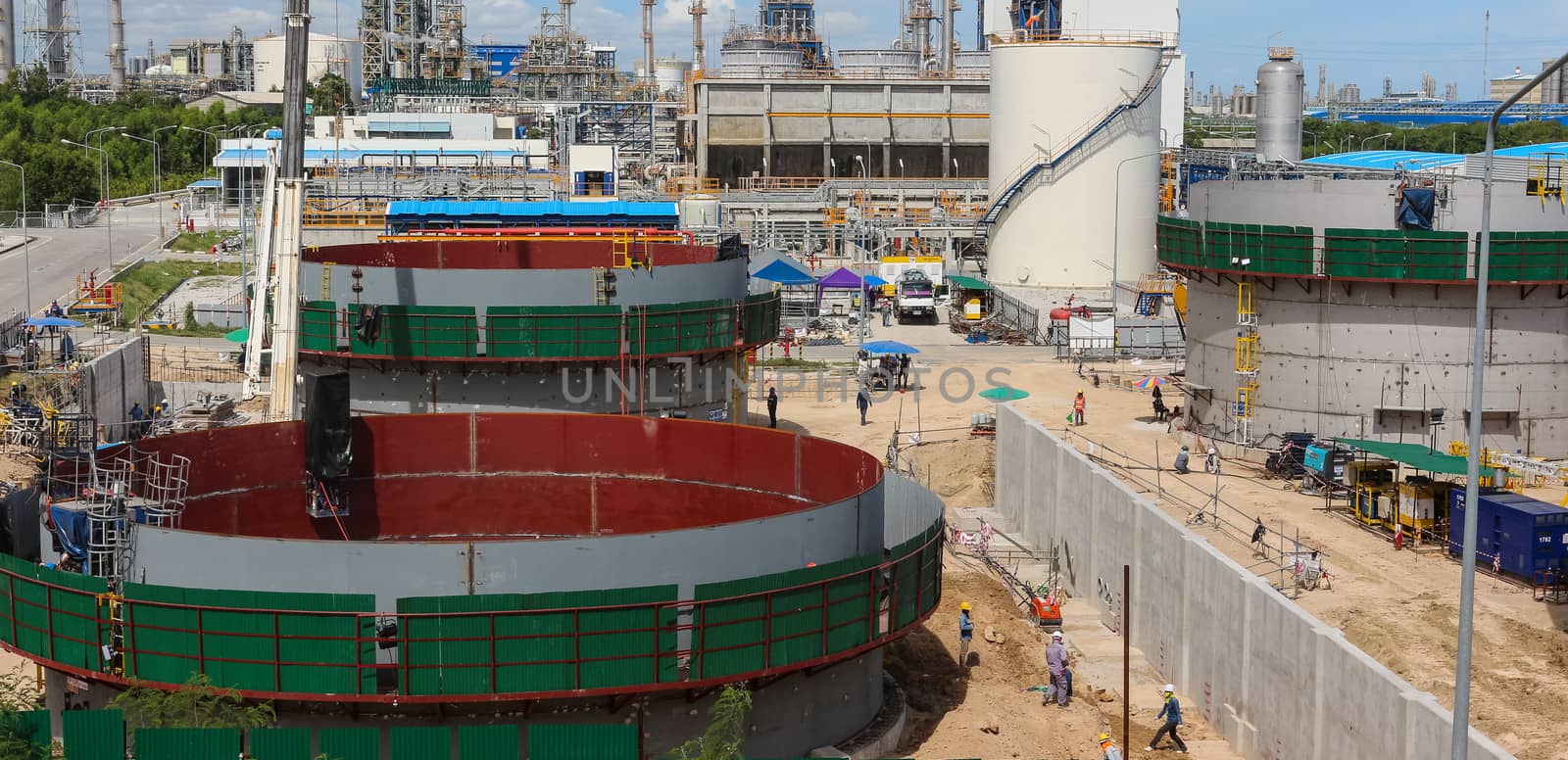 Industrial construction yard in sunny day