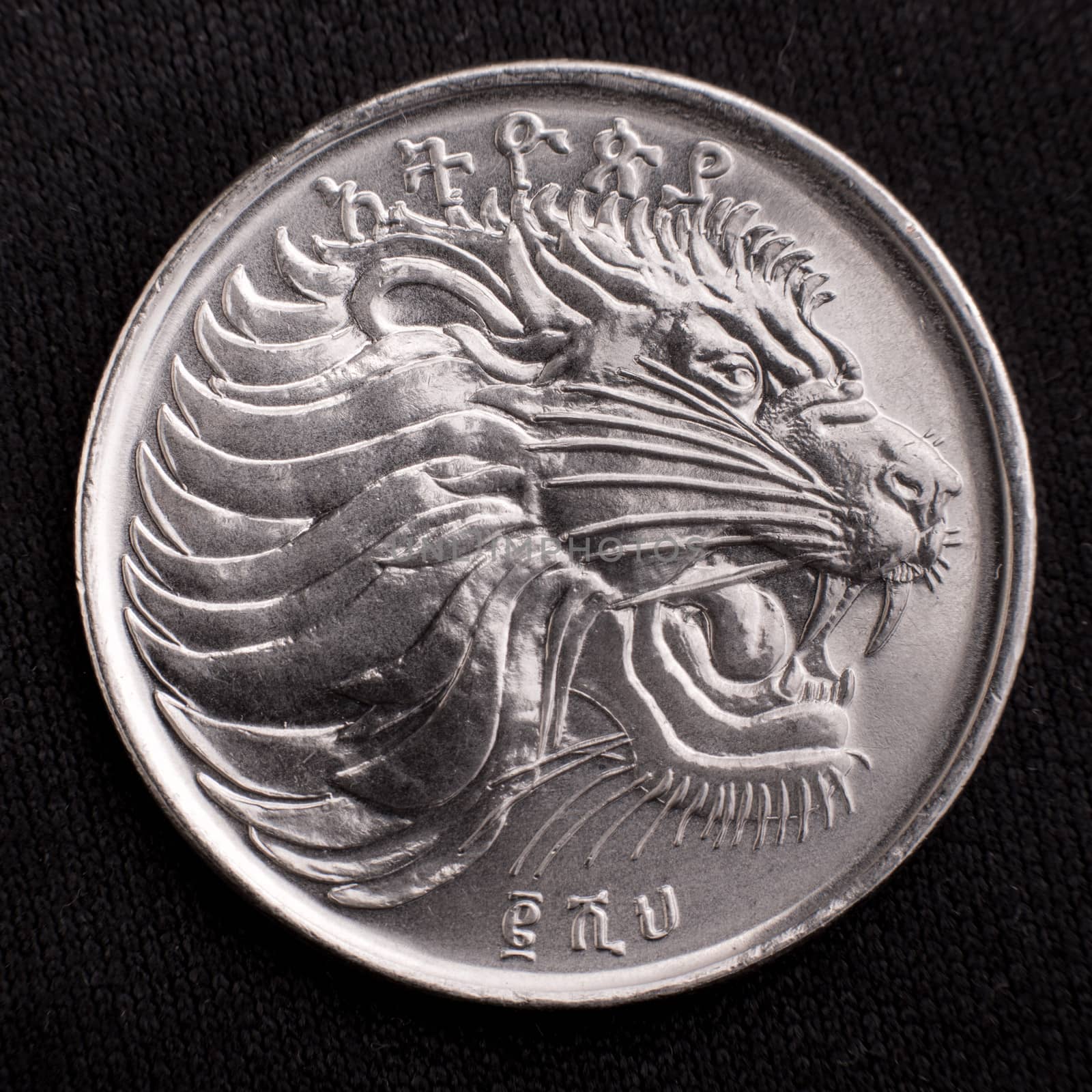 The Lion of Judah on the face of the Ethiopian fifty cents coin