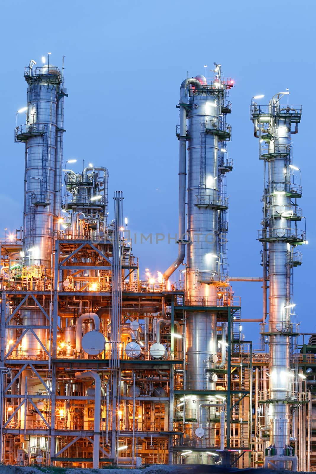 Chemical plant in night time