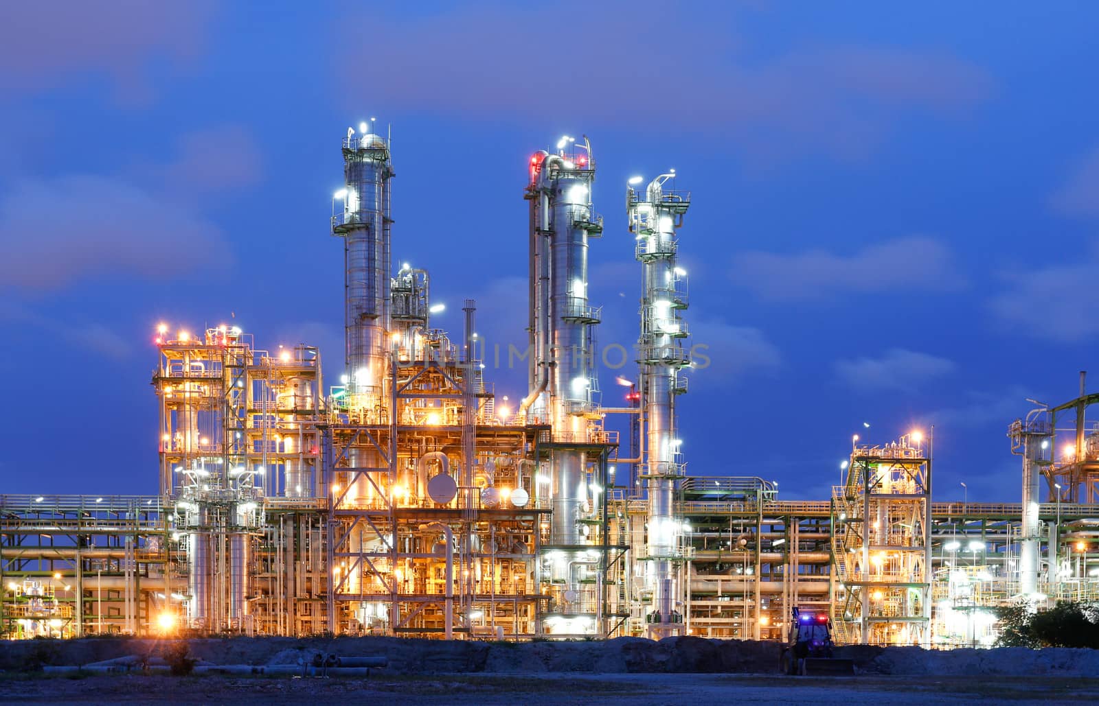 Chemical plant in night time