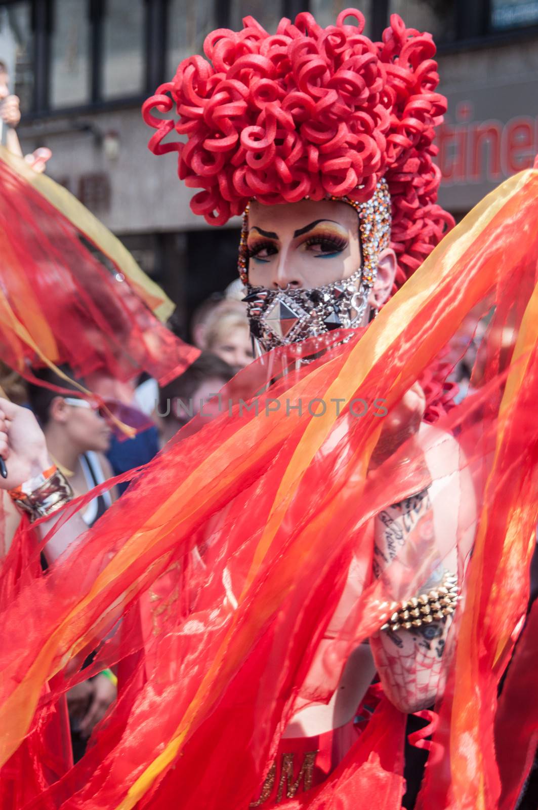 Cologne, Germany - July 7: costumed people at the CSD (Gay Pride Parade called Christopher Street Day) in Cologne on July 7, 2013