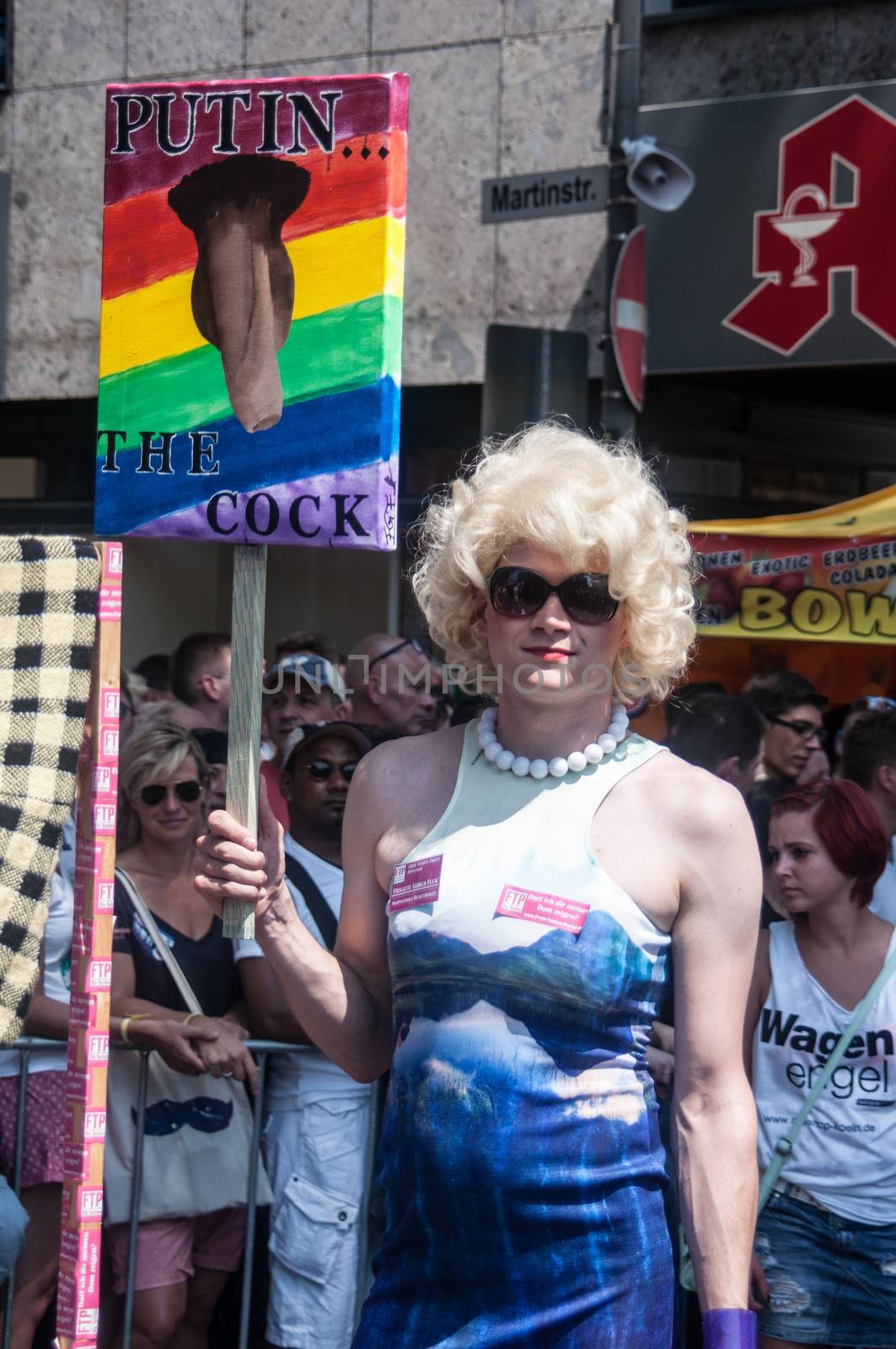 Cologne, Germany - July 7: costumed people at the CSD (Gay Pride Parade called Christopher Street Day) in Cologne on July 7, 2013