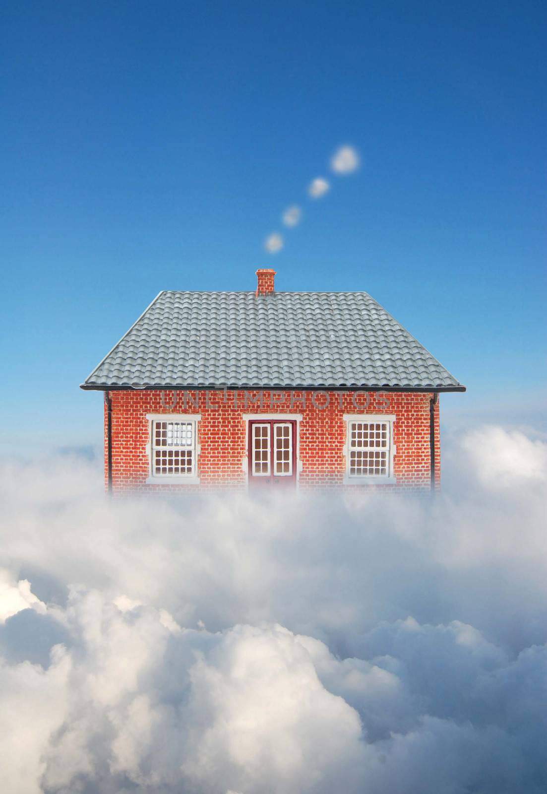 House floating on a cloud 