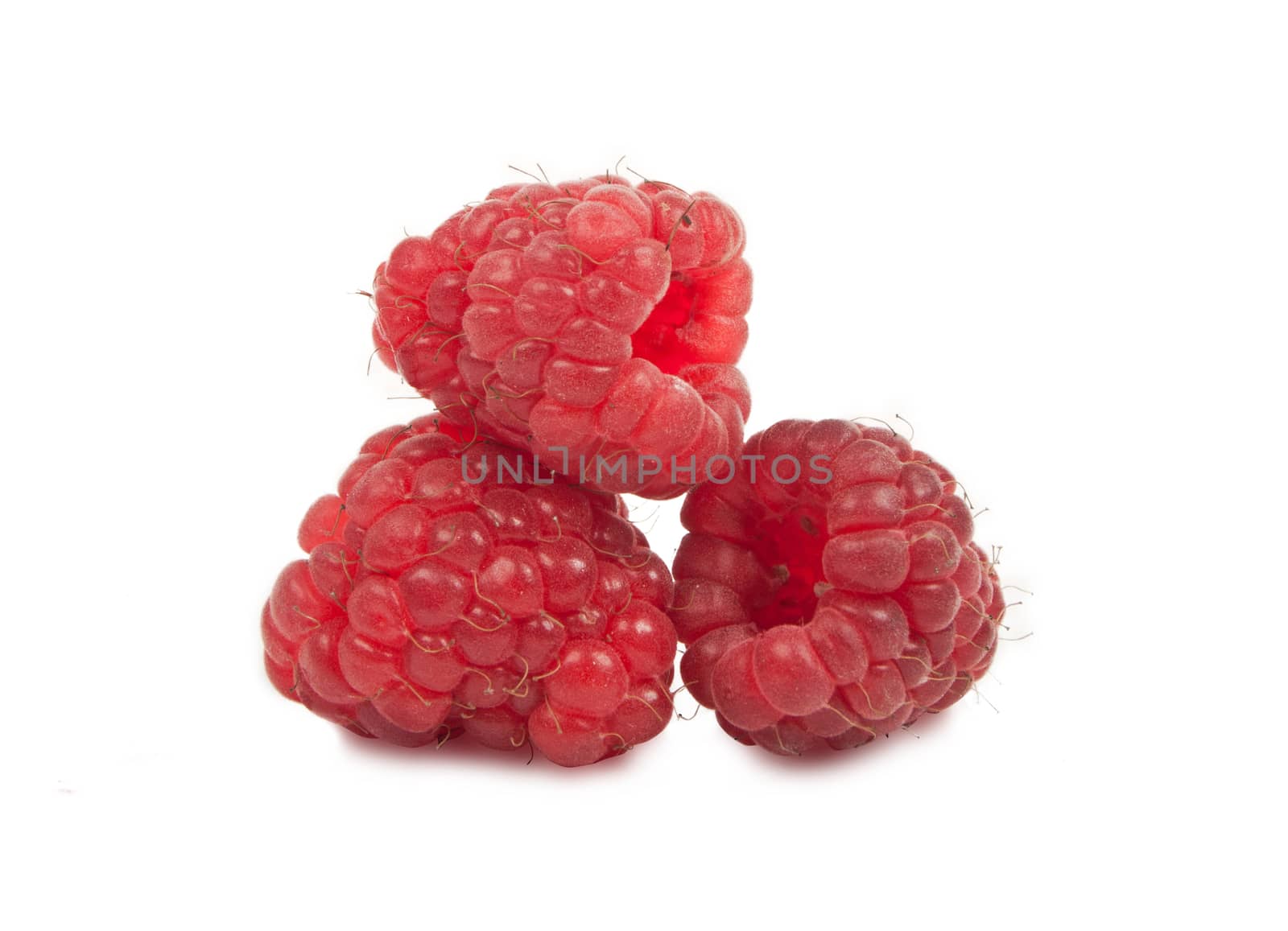 raspberries isolated on white background