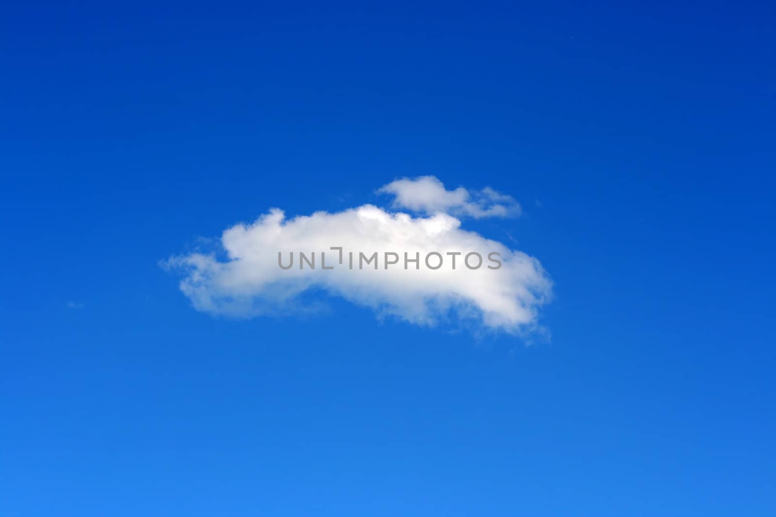 just a cloud on the blue sky background