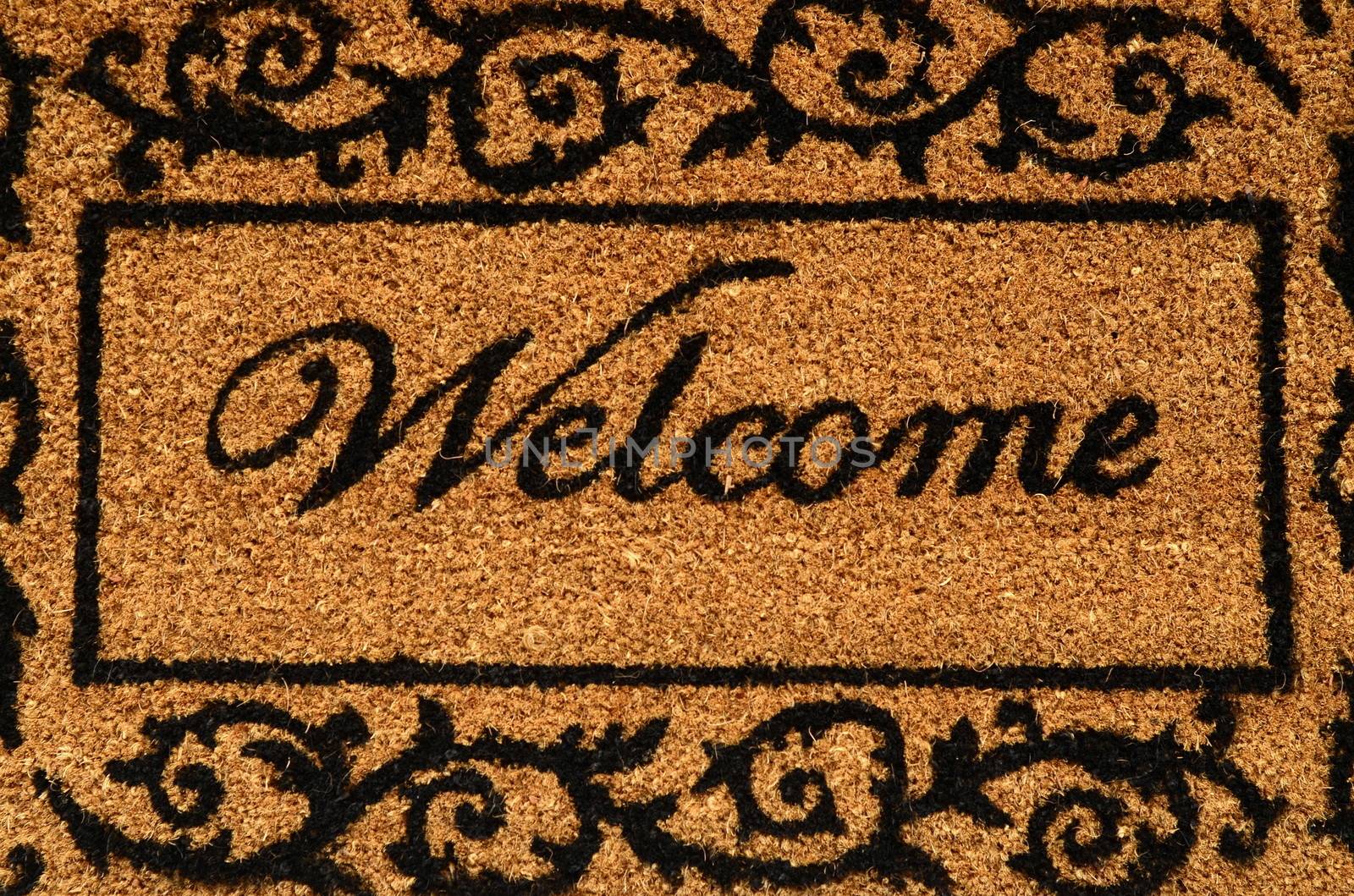 Conceptual Image Of A Welcome Door Mat