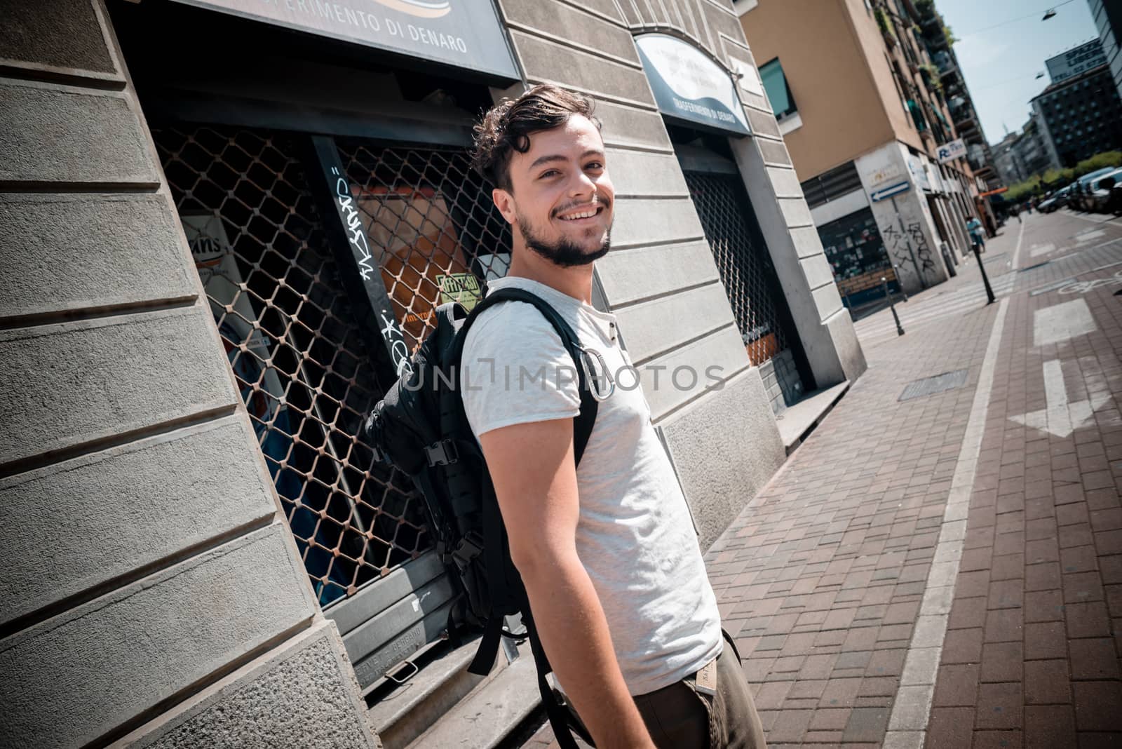 young stylish man in the city