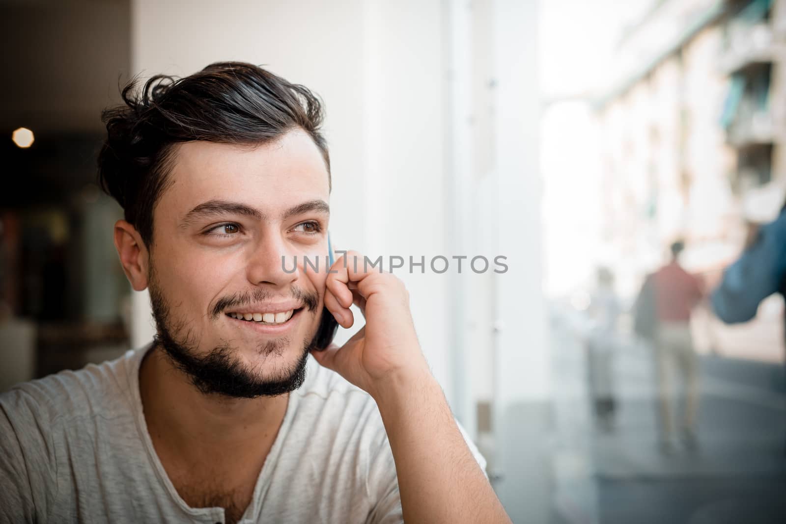 young stylish man in a bar