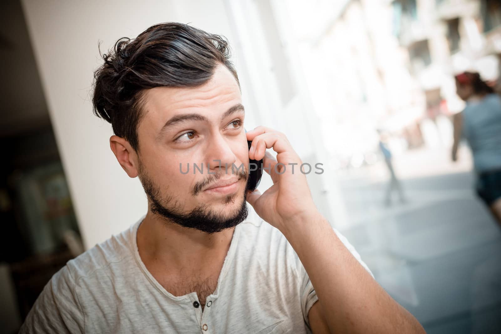 young stylish man in a bar