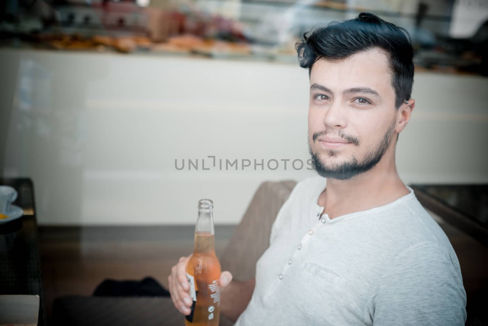 young stylish man in a bar