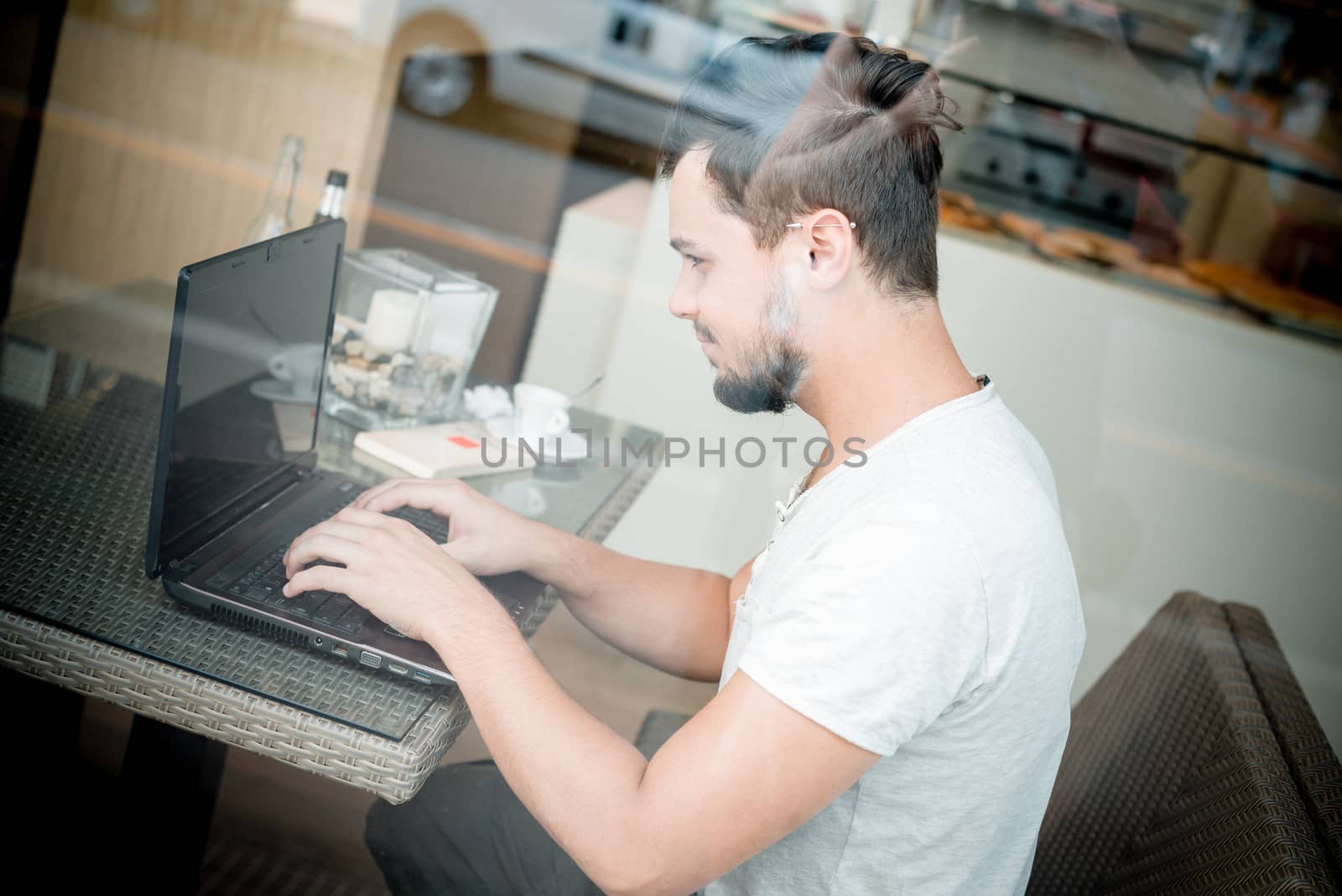 young stylish man in a bar