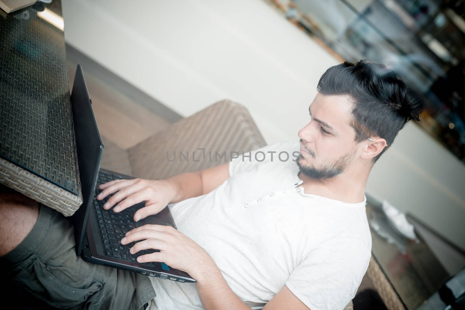 young stylish man in a bar