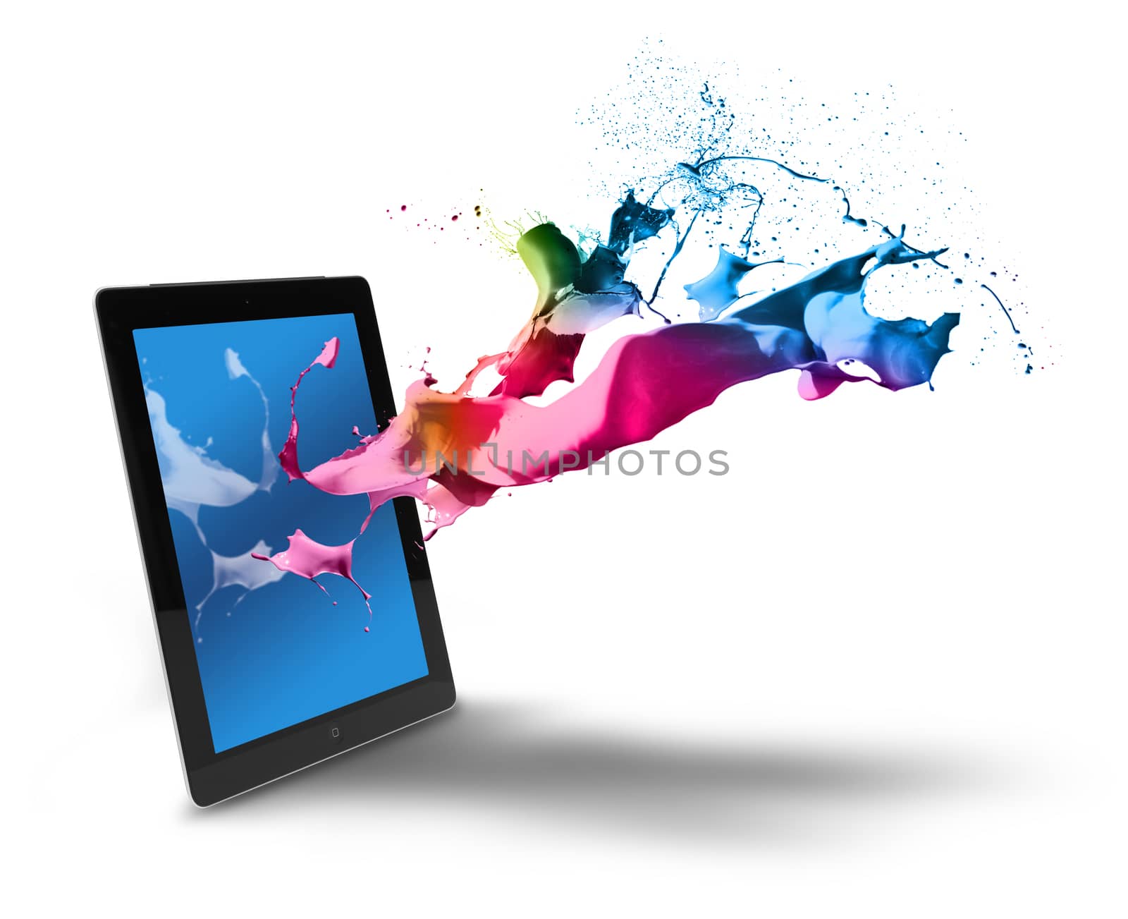 Creative color splash from tablet computer display
