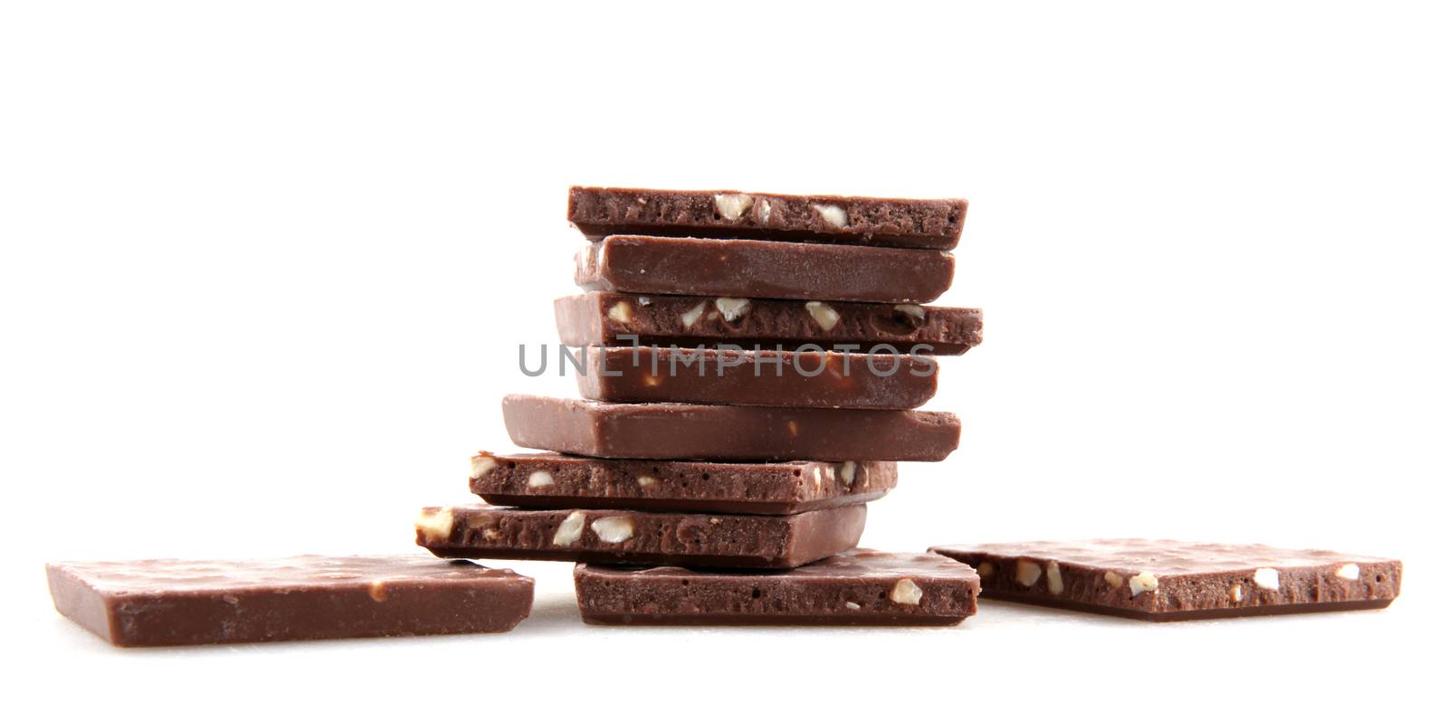 Chocolate isolated on white background.