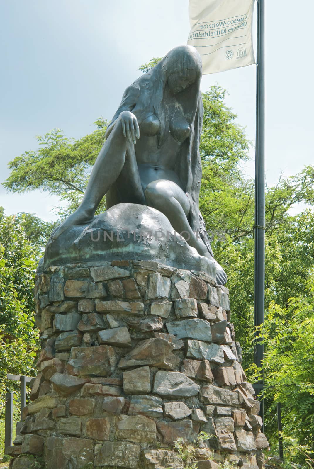 Statue of Lorelei near St. Goarshausen, Germany