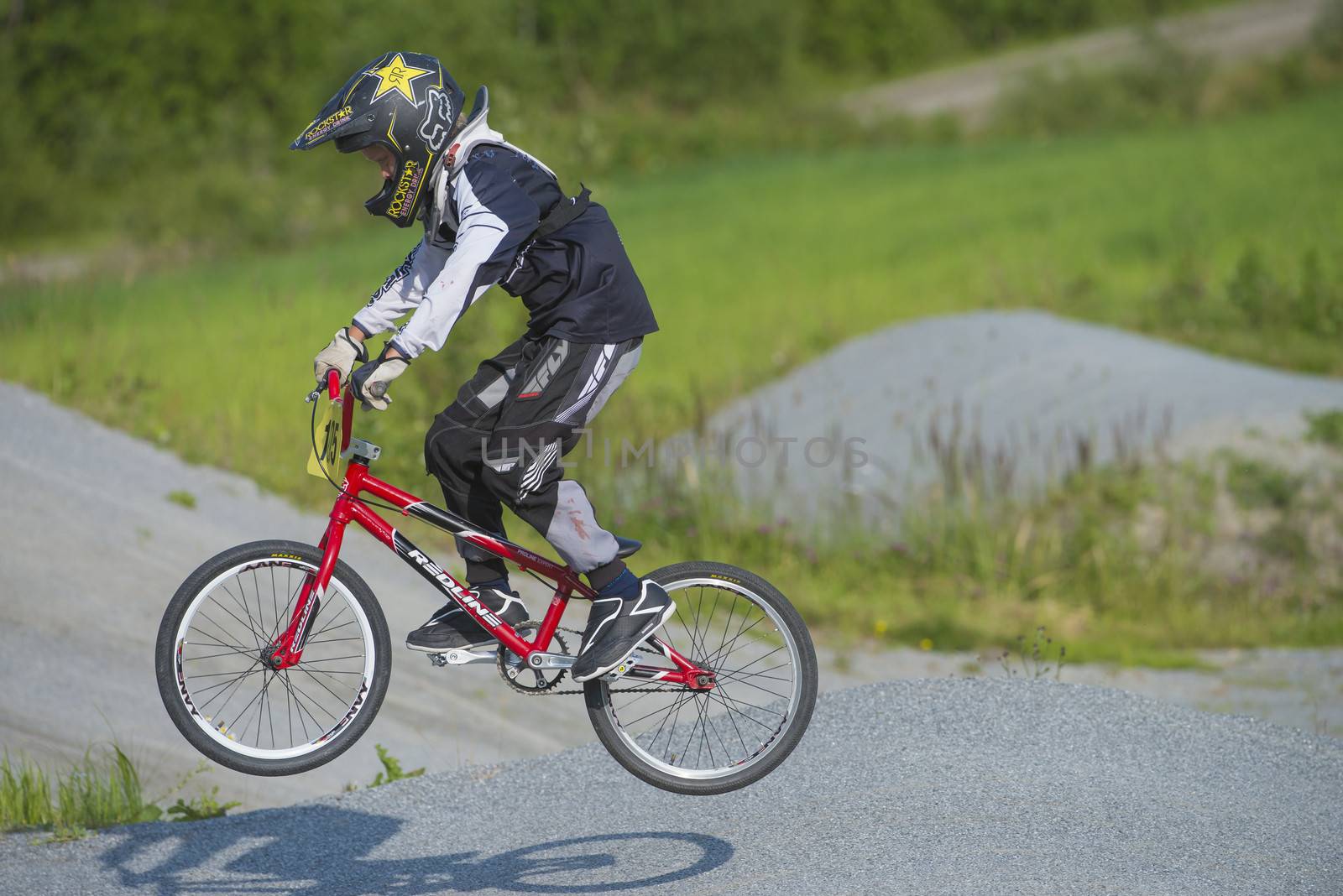 My grandson is an active BMX cyclist, the pictures are shot in Aremark Municipality, Norway where the Bmx track is.