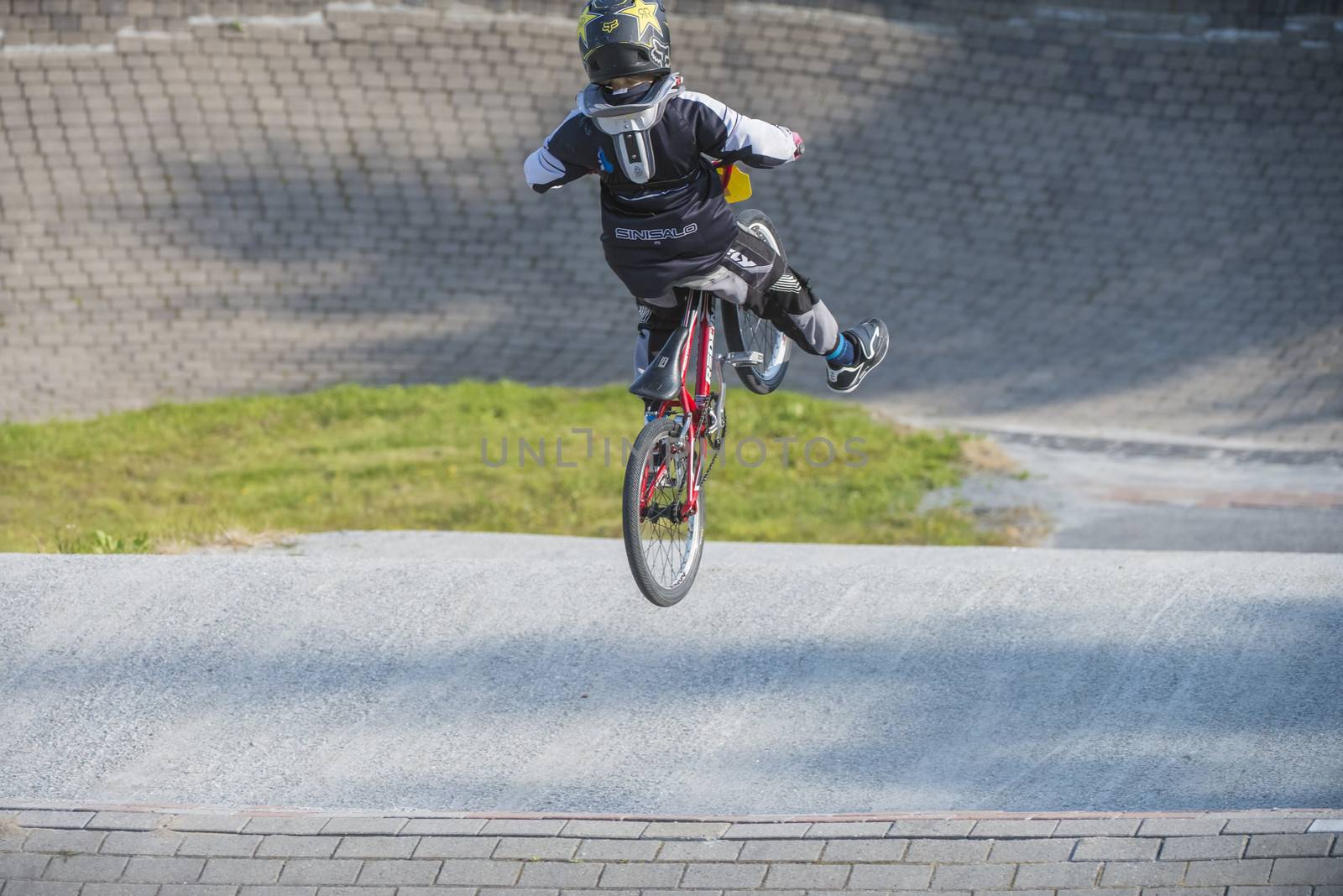 My grandson is an active BMX cyclist, the pictures are shot in Aremark Municipality, Norway where the Bmx track is.