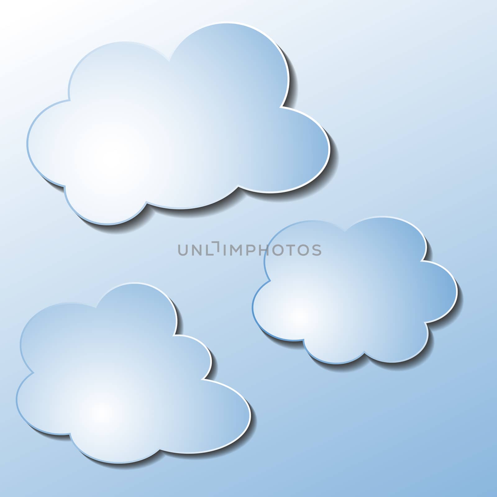 Set of different shape of clouds for design usage