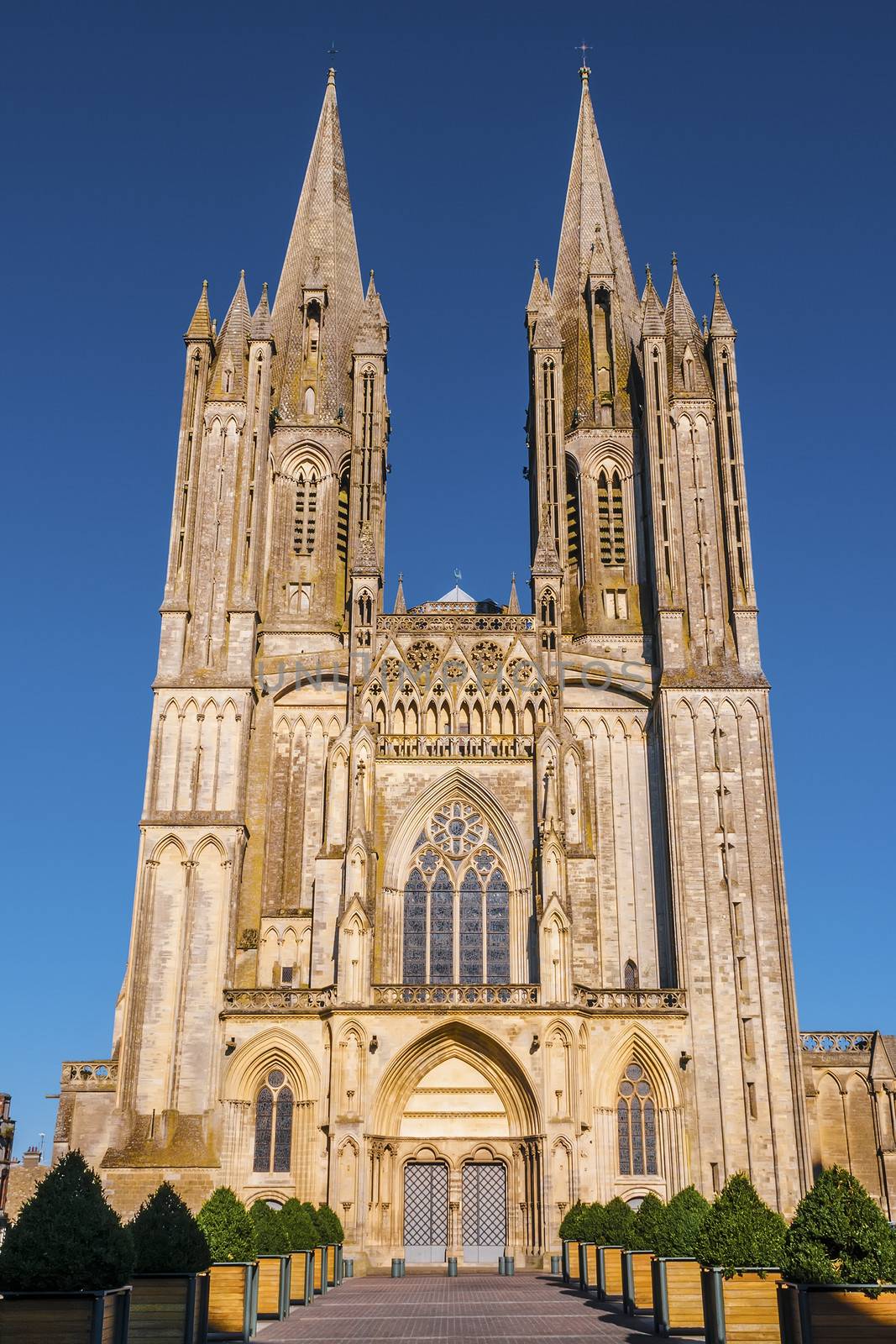 Picture of the cathedral Notre Dame in the town Coutances in Haute Normandy, France