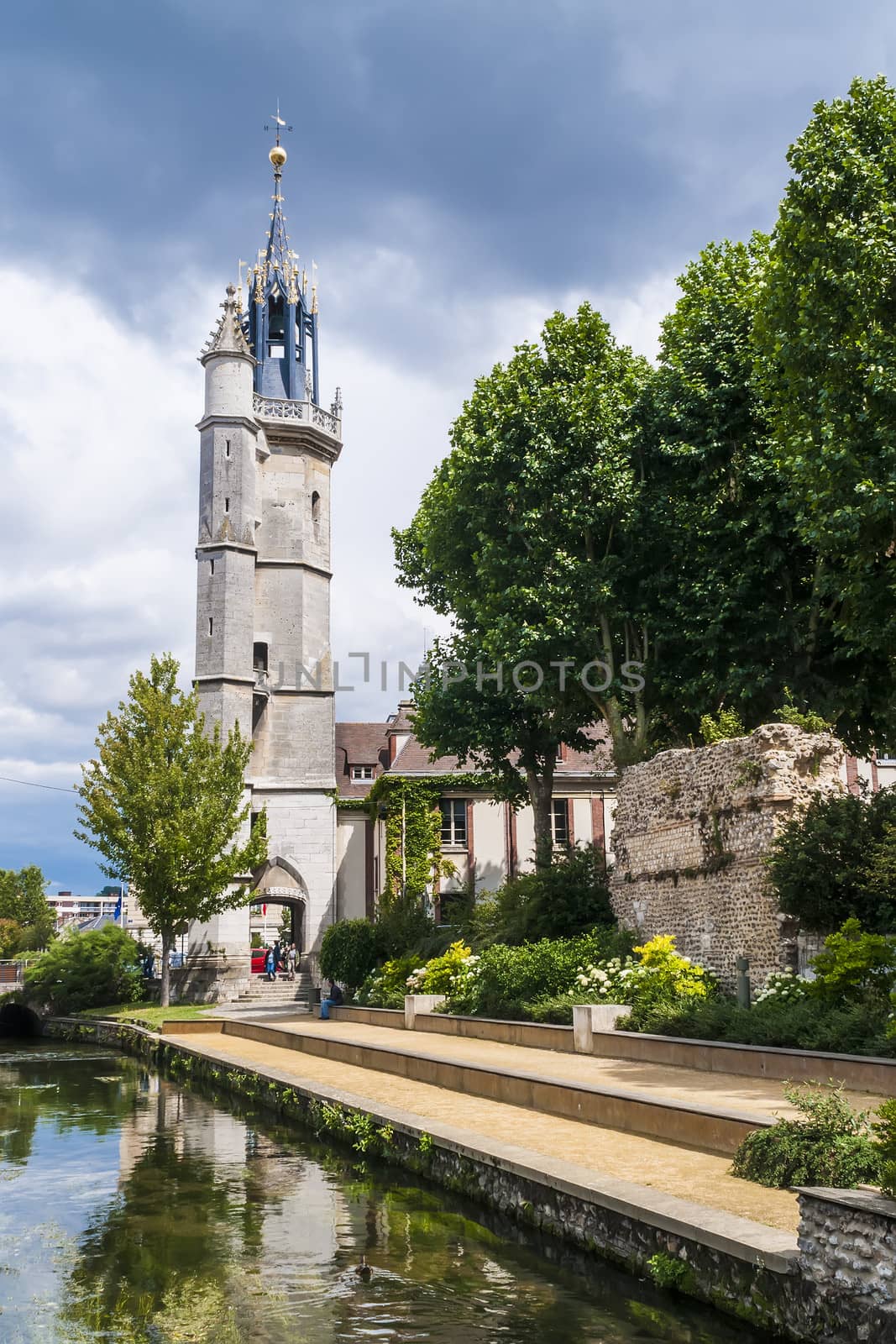 Picture of the tower named "clock tower" in the town Evreux, Normandy, France