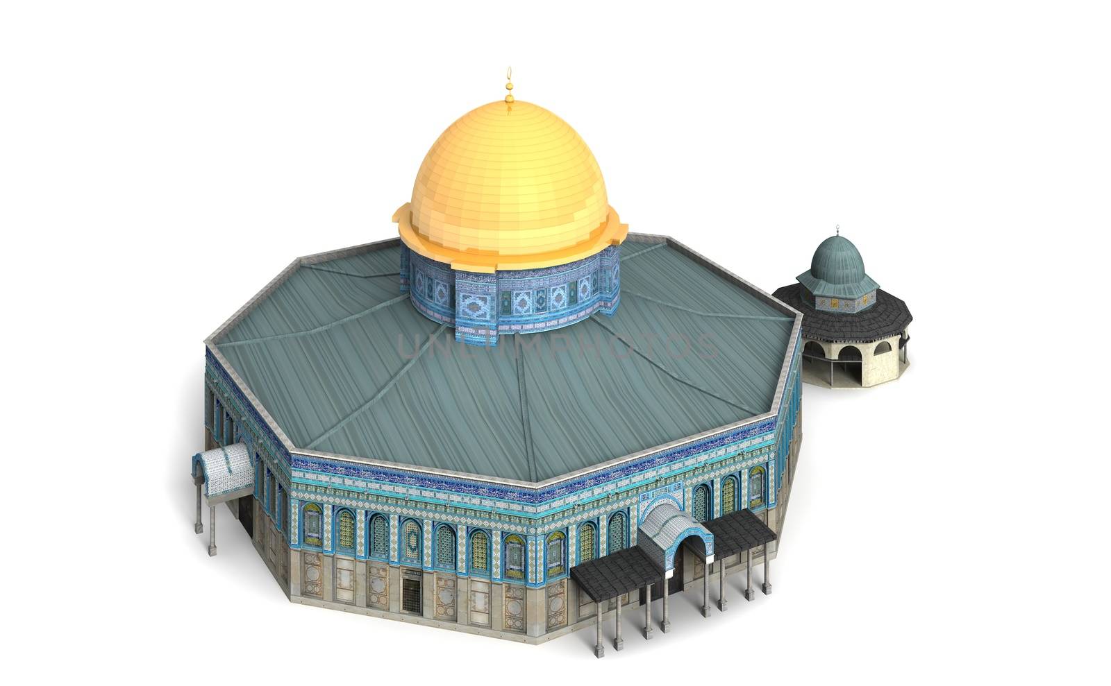 The Dome of the Rock is an important religious building of Islam in Jerusalem.