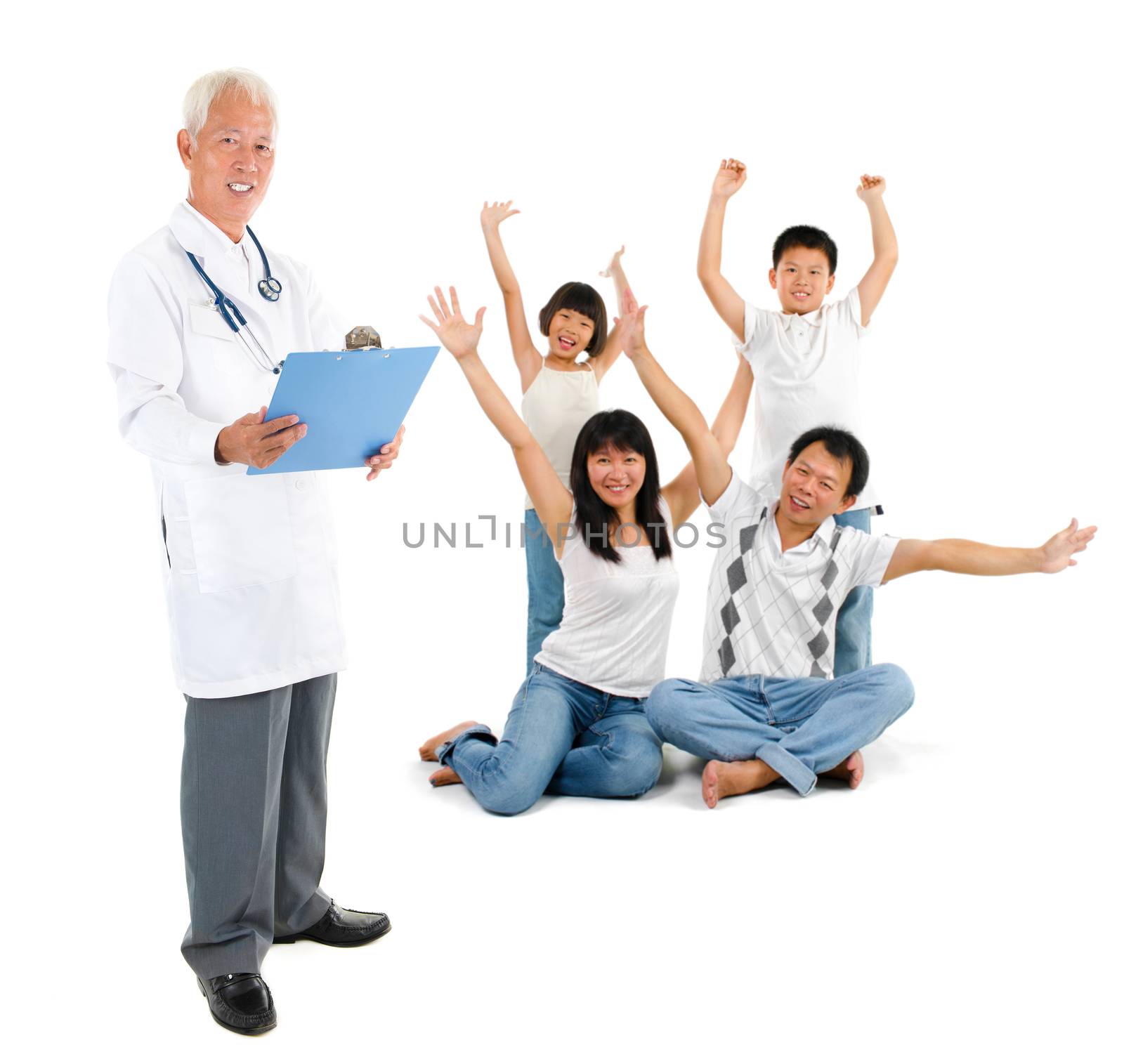 Asian senior medical doctor and patient family by szefei
