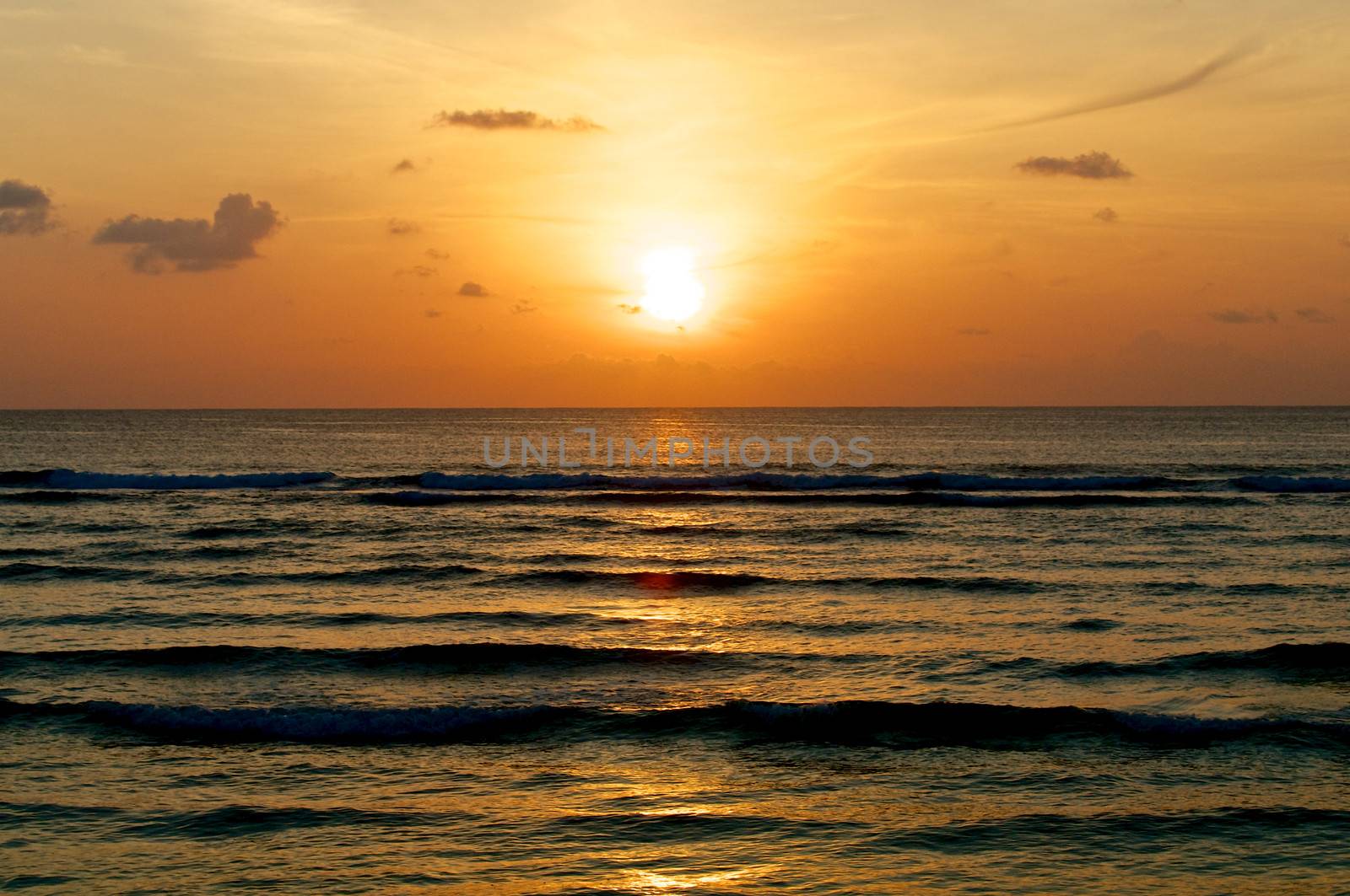 Beautiful Sunset on Indian Ocean Coastline 