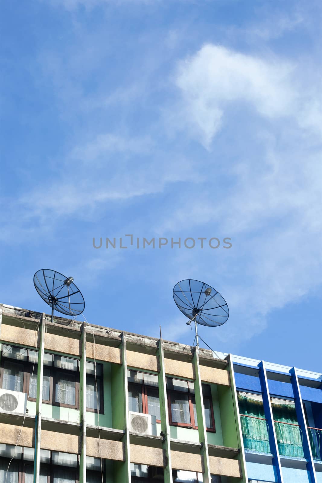 Satellite dish on the roof