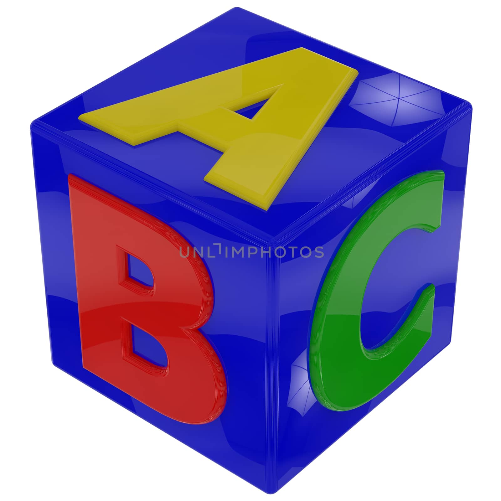 concept 3d alphabet in a bucket isolated with clipping path