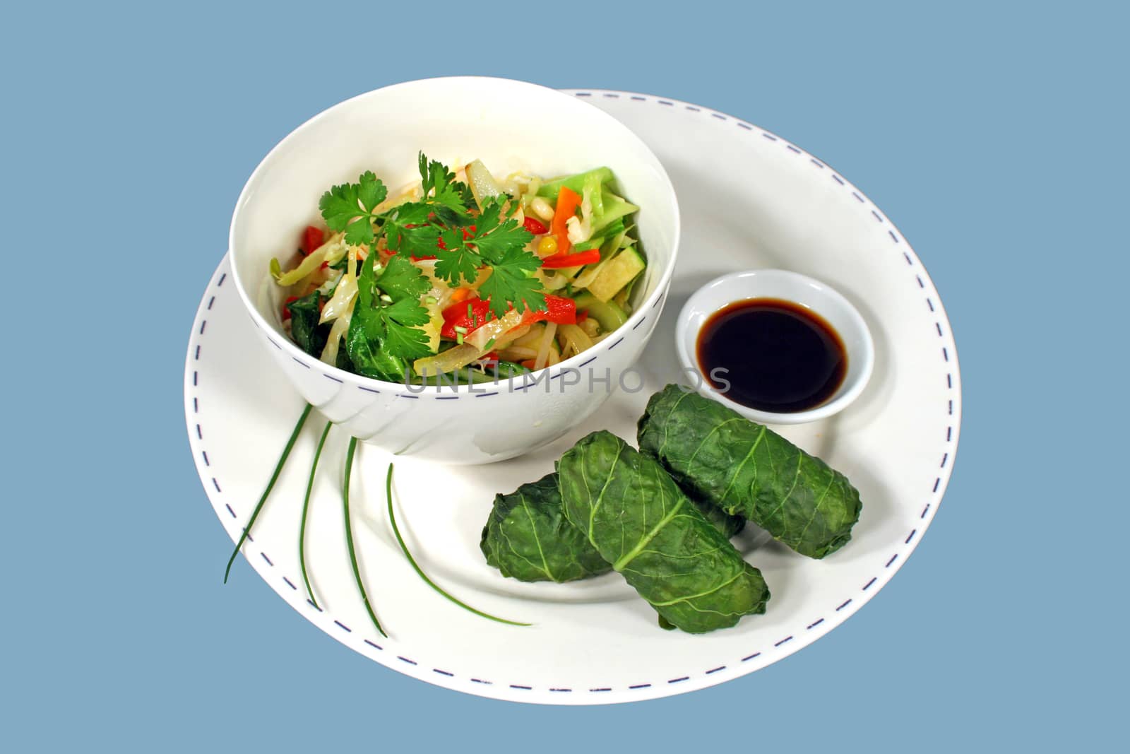Asian Cabbage Rolls Meal by jabiru