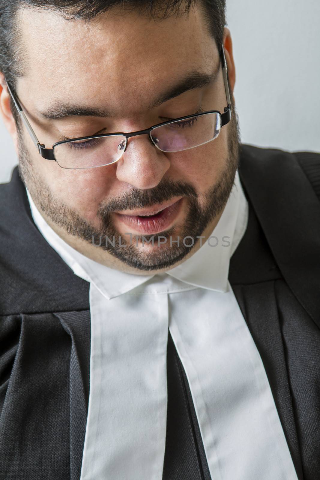 Close up portrait of a man in canadian lawyer toga