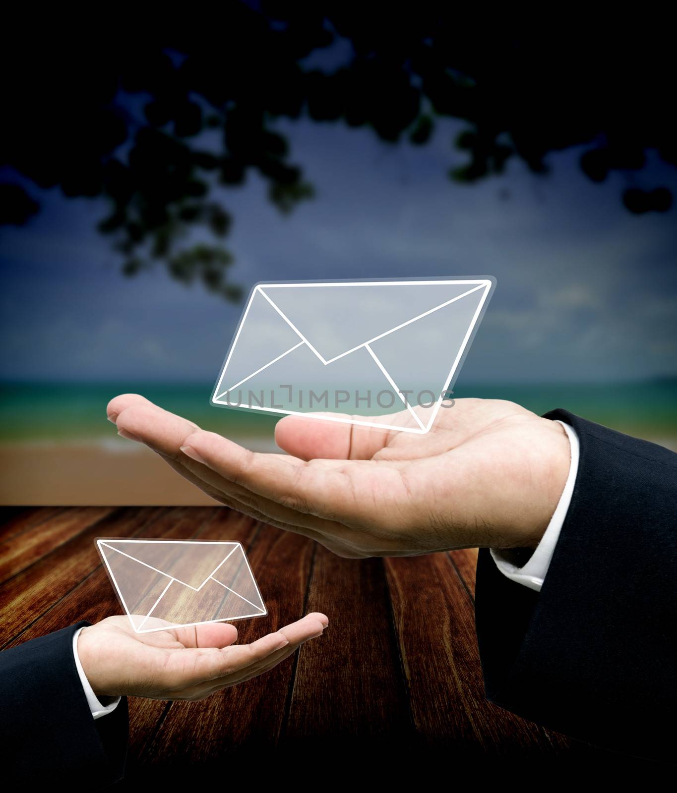 Leave letter for vacation concept, Send mail for ask vacation concept by pixbox77