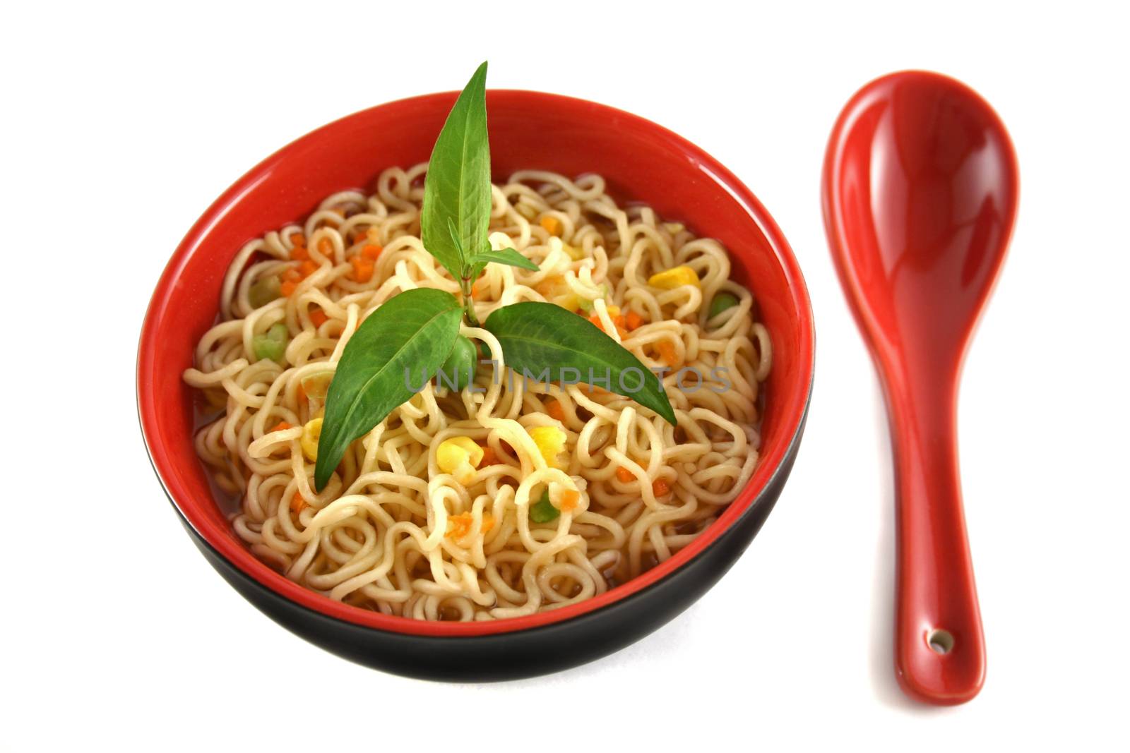 Singapore noodle soup with Vietnamese mint.