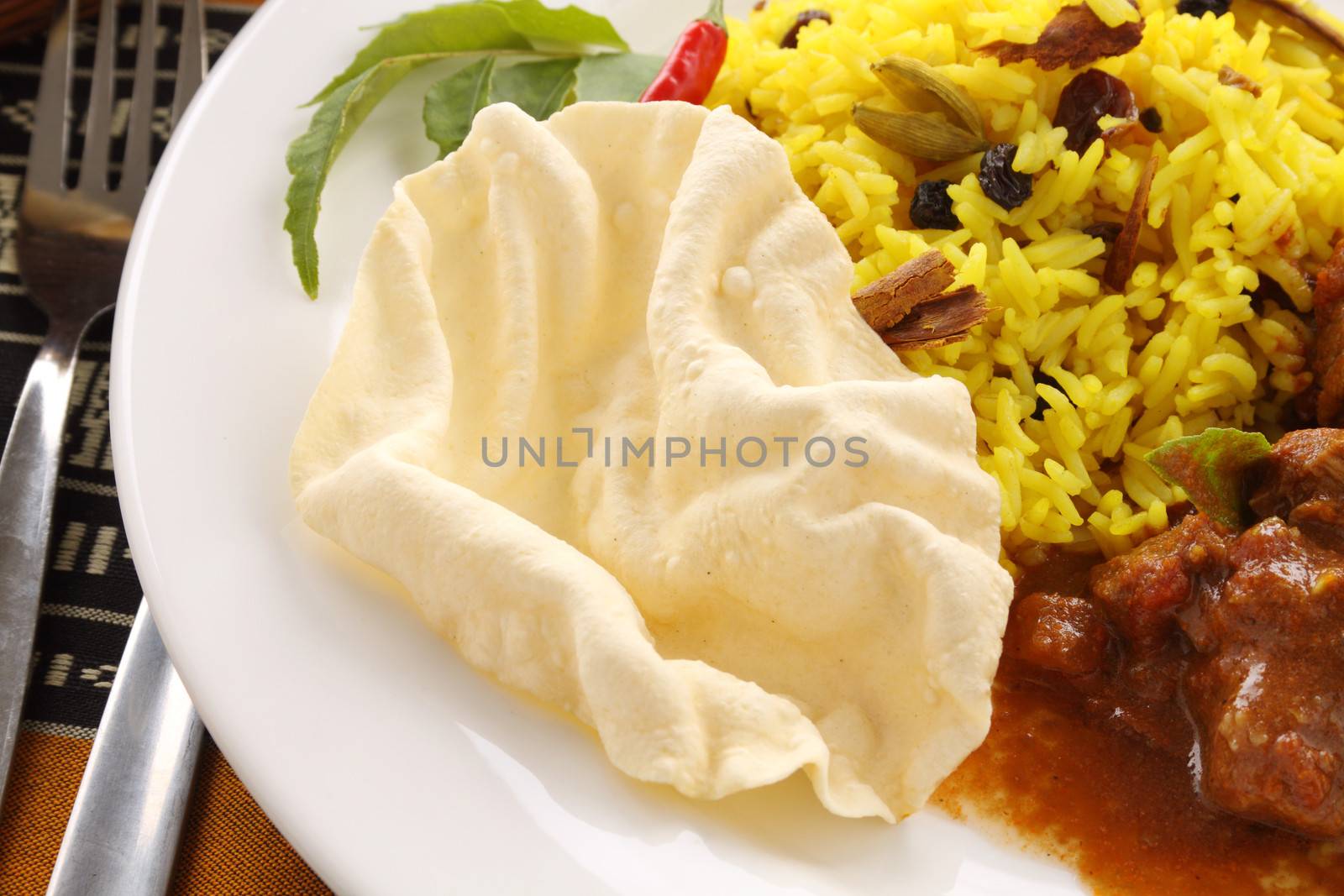 Pappadum With Curry by jabiru