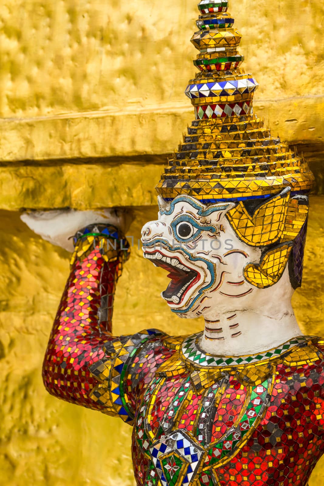 Close Up of Giant Face in Grand Palace, Thailand by lavoview