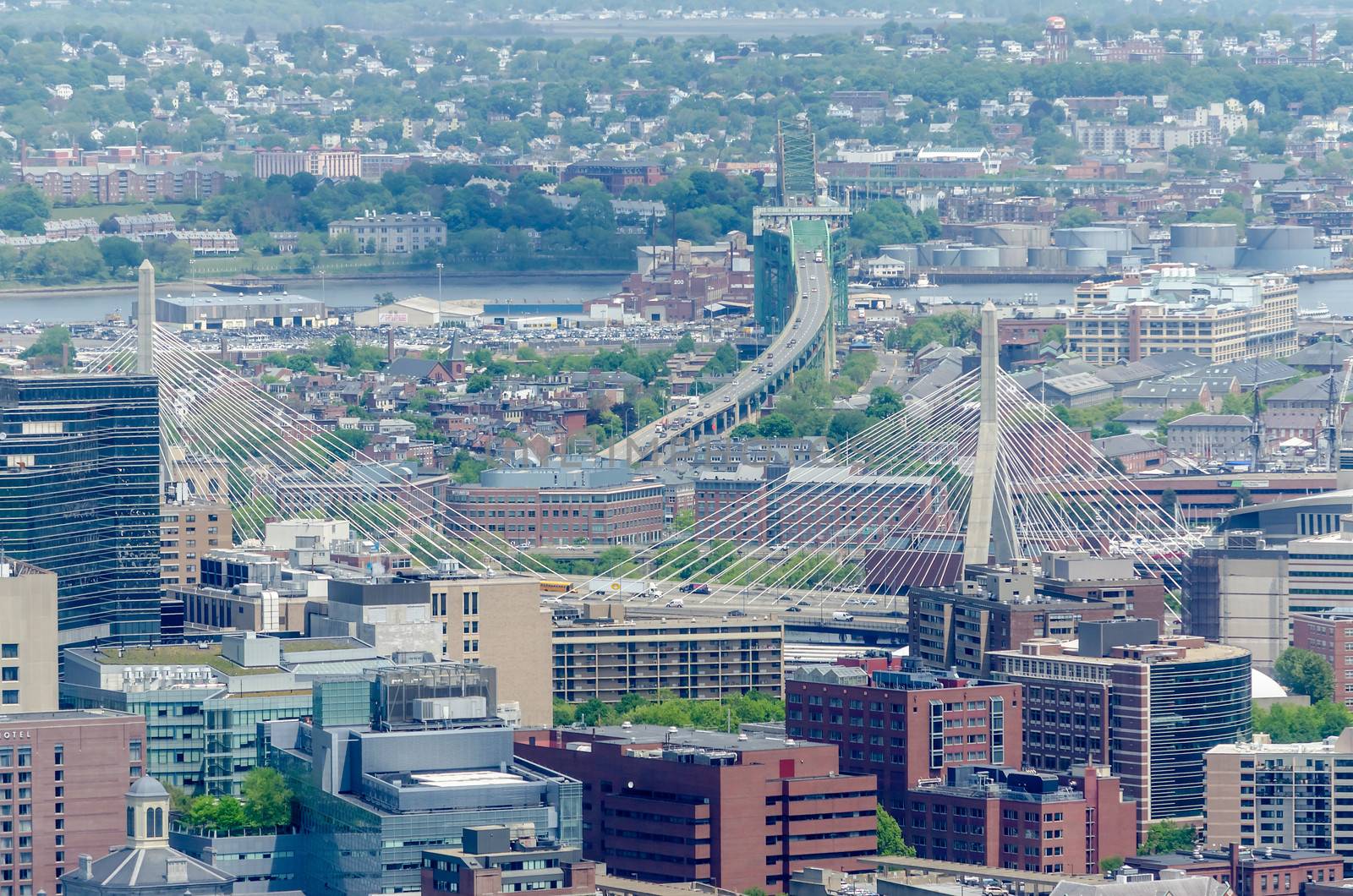 Aerial View of Central Boston from the Prudential Tower