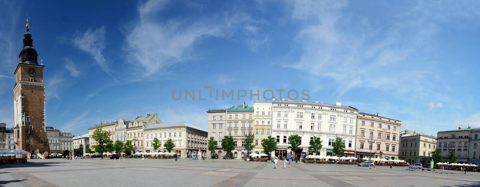 Main market square with Town Hall in Krakow, Poland by kaetana